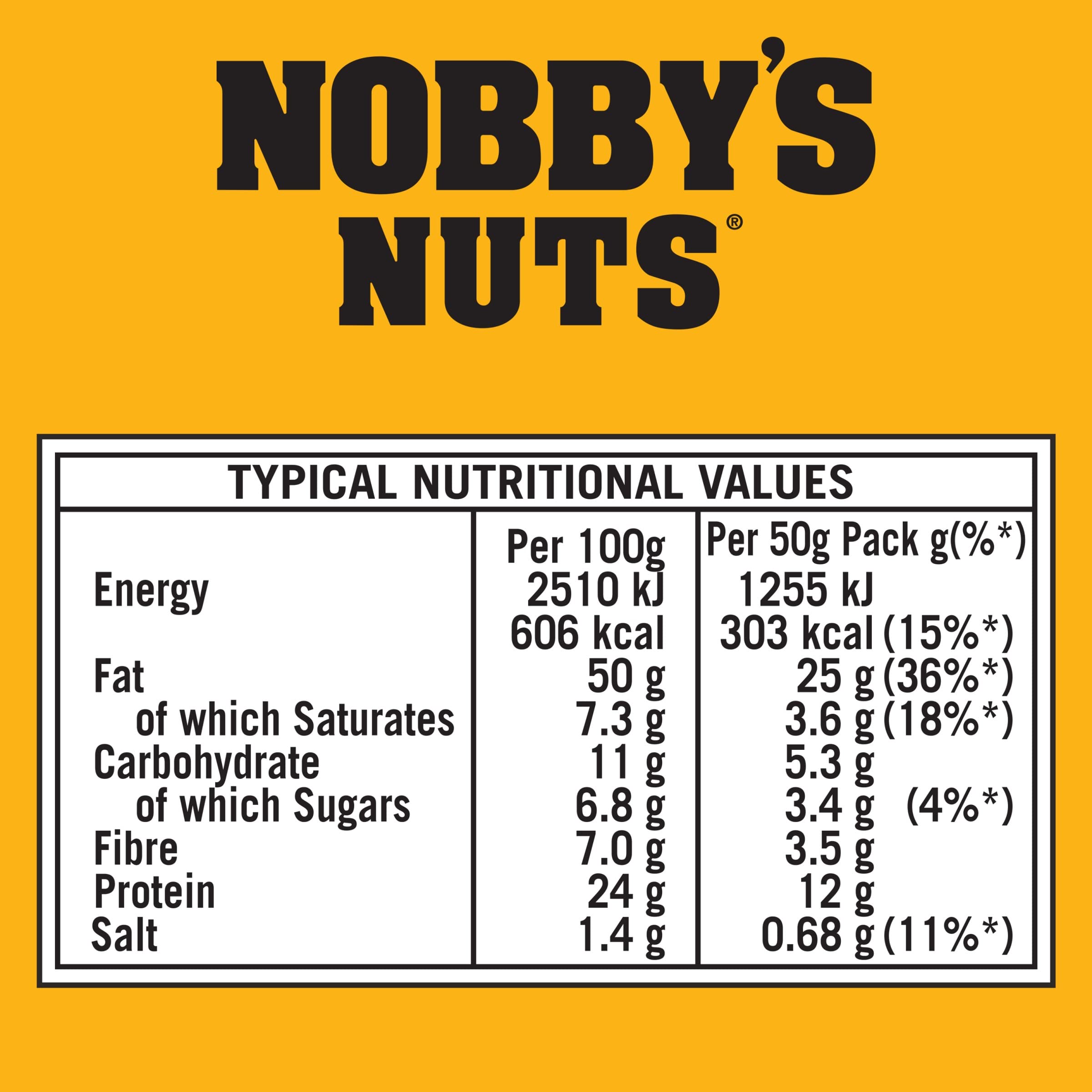 Nobby's Nuts Dry Roasted Peanuts 50g (Pack of 24) - Crunchy Snacks for Parties, Travel & Healthy On-the-Go Nutrition