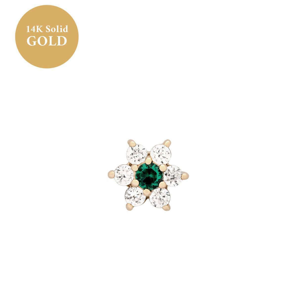 Zodiac Flower Birthstone Cartilage Piercings Stud Earrings | HSEK2311 | Perfect for Daily Wear, Gift Giving & Zodiac-Themed Jewelry Collections