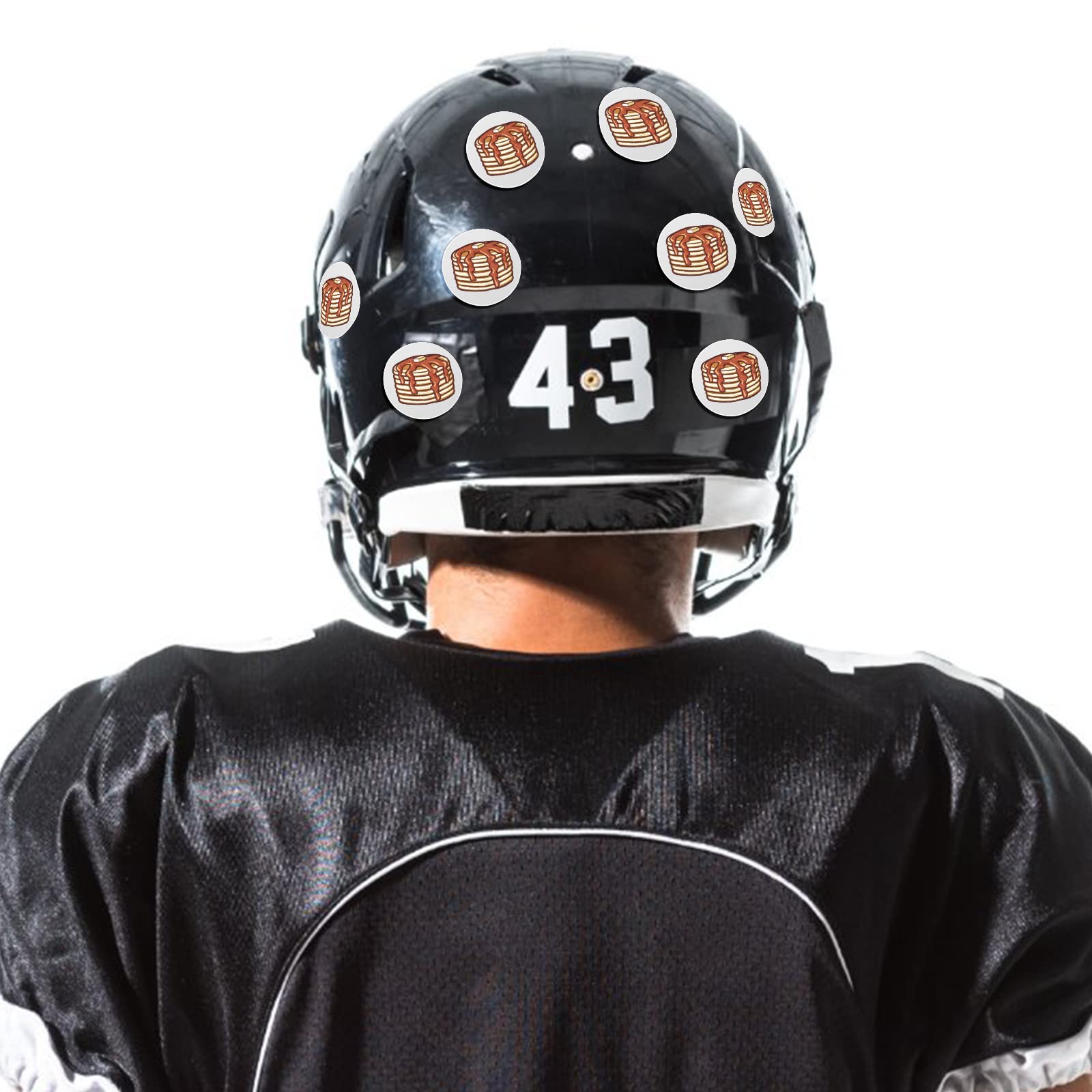 Gueevin 200 Pcs Football Helmet Stickers - 1-1/8 Inch Vinyl Self-Adhesive Decals for Sports Helmets | Pancake Block Award Stickers for Football, Hockey & Lacrosse | Perfect for Team Awards, Player Recognition & Helmet Customization