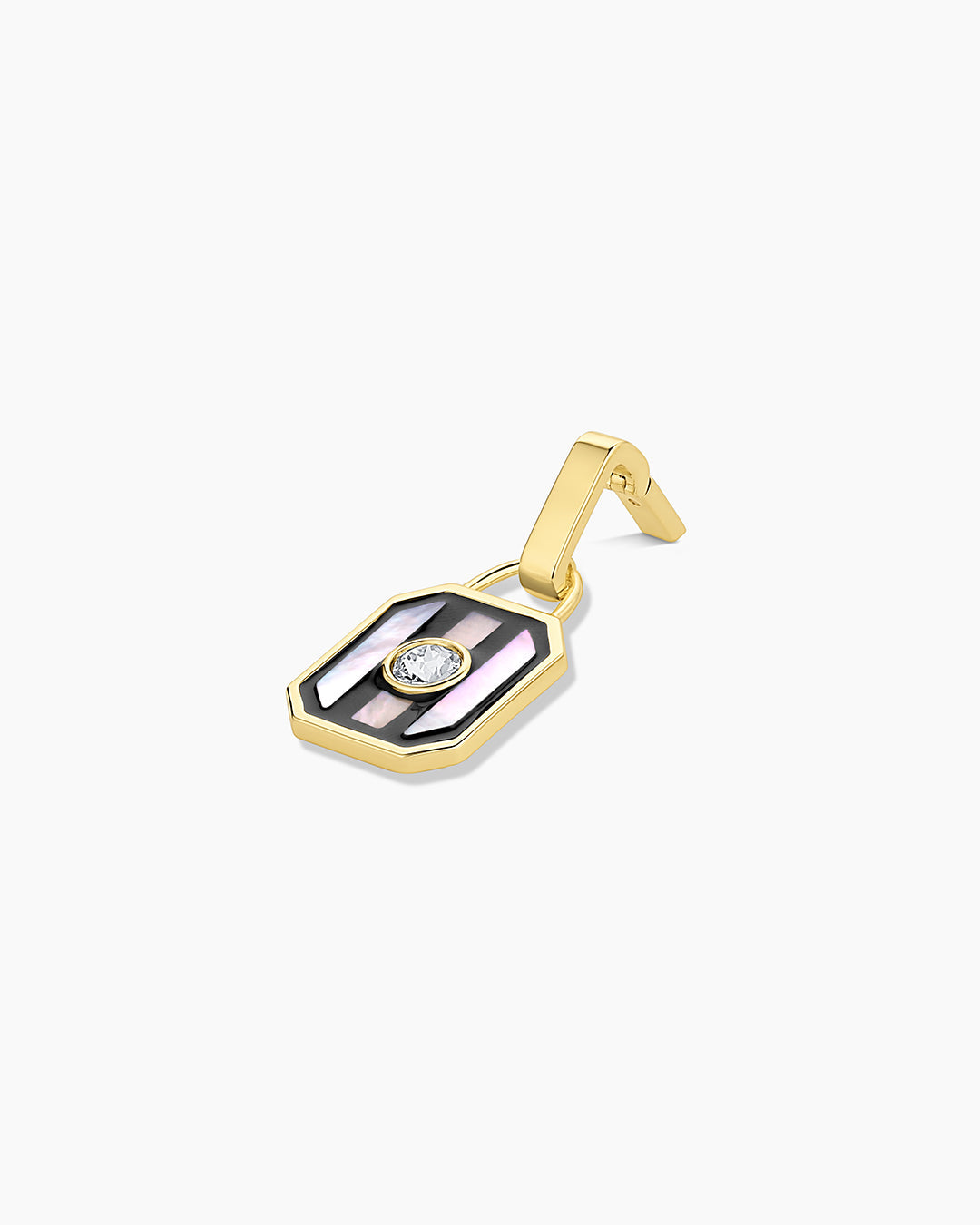 Elegant Mother of Pearl Stripe Tag Charm Pendant - Perfect for Necklaces, Bracelets & Jewelry Making - Great Gift for Women
