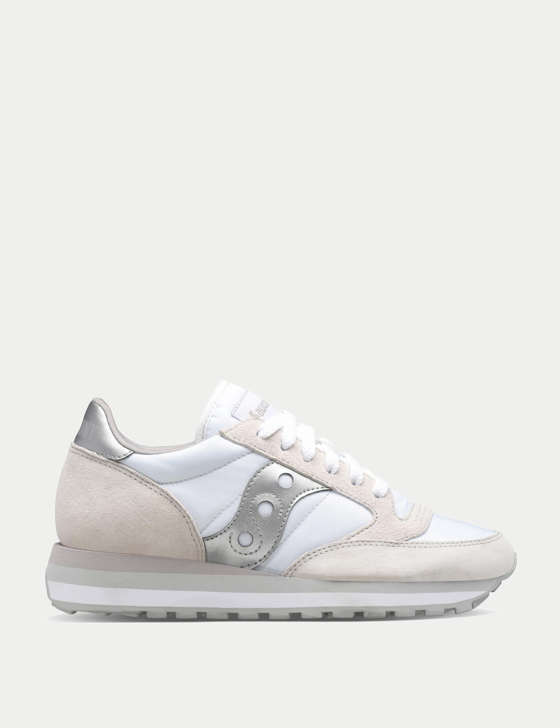 Jazz Triple White/Silver Sneakers - Stylish & Comfortable Men's/Women's Casual Shoes for Walking, Running & Everyday Wear