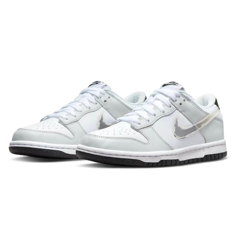 Nike Dunk Low GS Glitch Swoosh Photon Grey - Stylish Sneakers for Girls, Casual Wear & Street Fashion