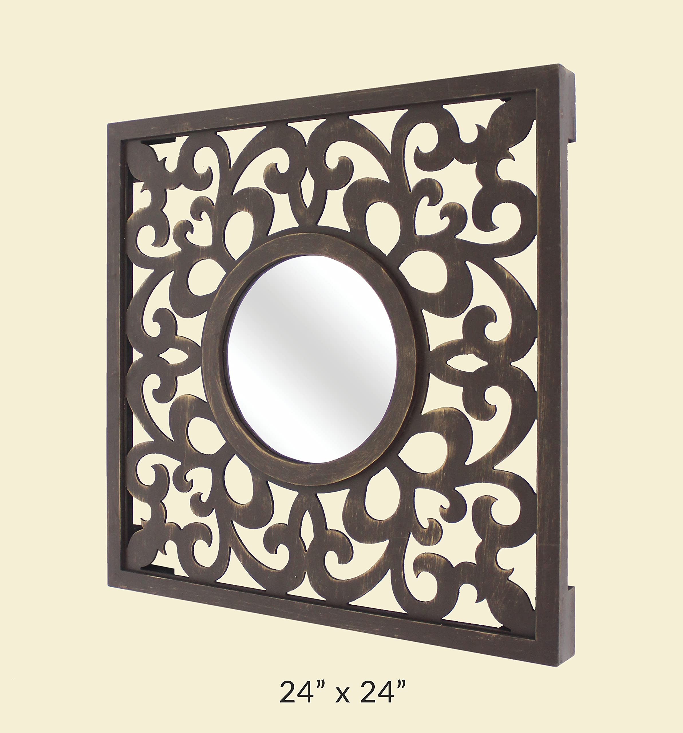 Teton Home WD-129 Full Length Wall Mirror - 36x60 Inches, Black Framed Mirror for Bedroom, Living Room, Entryway & Dressing Room - Modern Home Decor & Functional Mirror for Daily Use