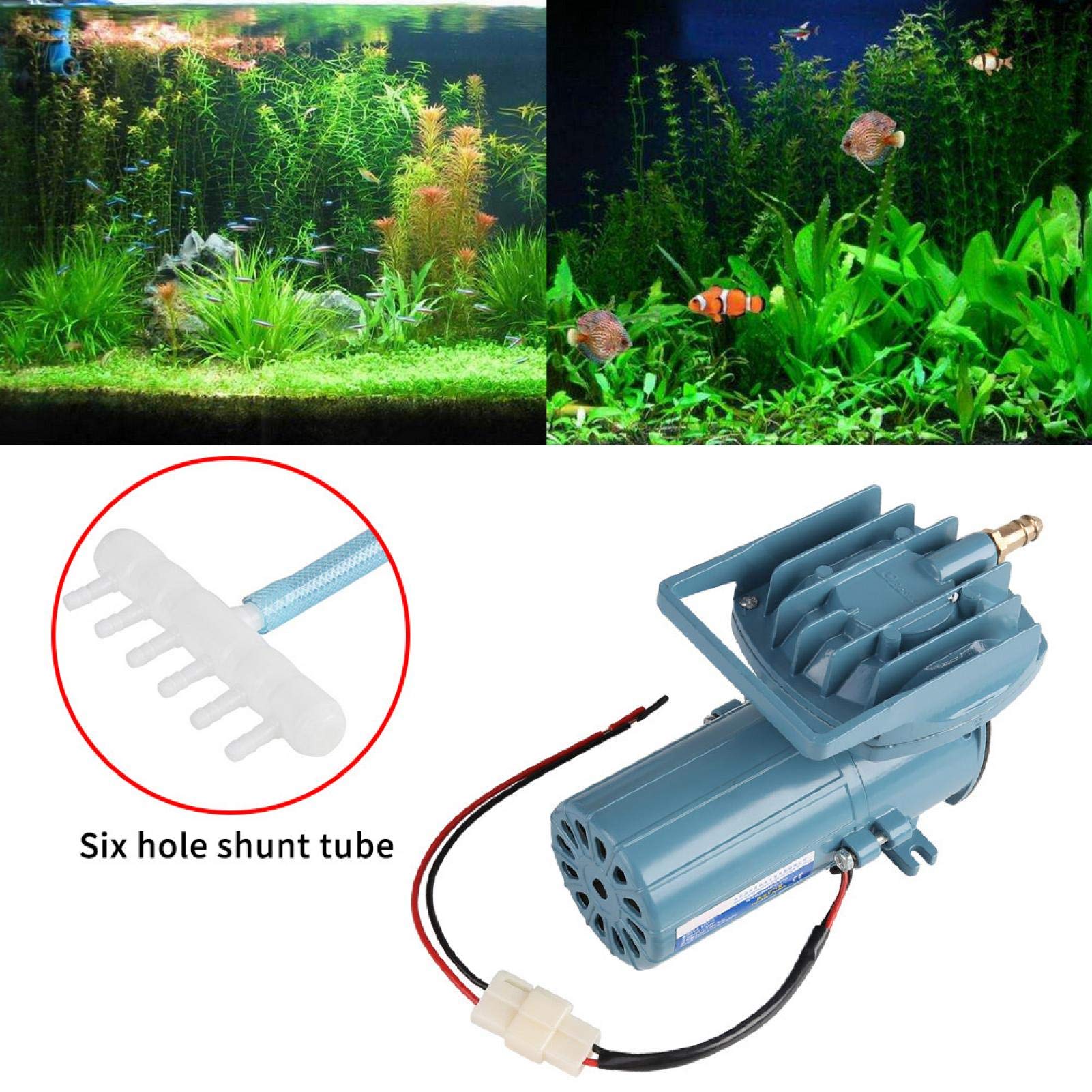 12V 35W Adjustable Aquarium Air Pump - Quiet Aerator for Fish Tanks, Ponds & Aquaculture | Perfect for Oxygenation in Home Aquariums, Outdoor Ponds & Fish Farms