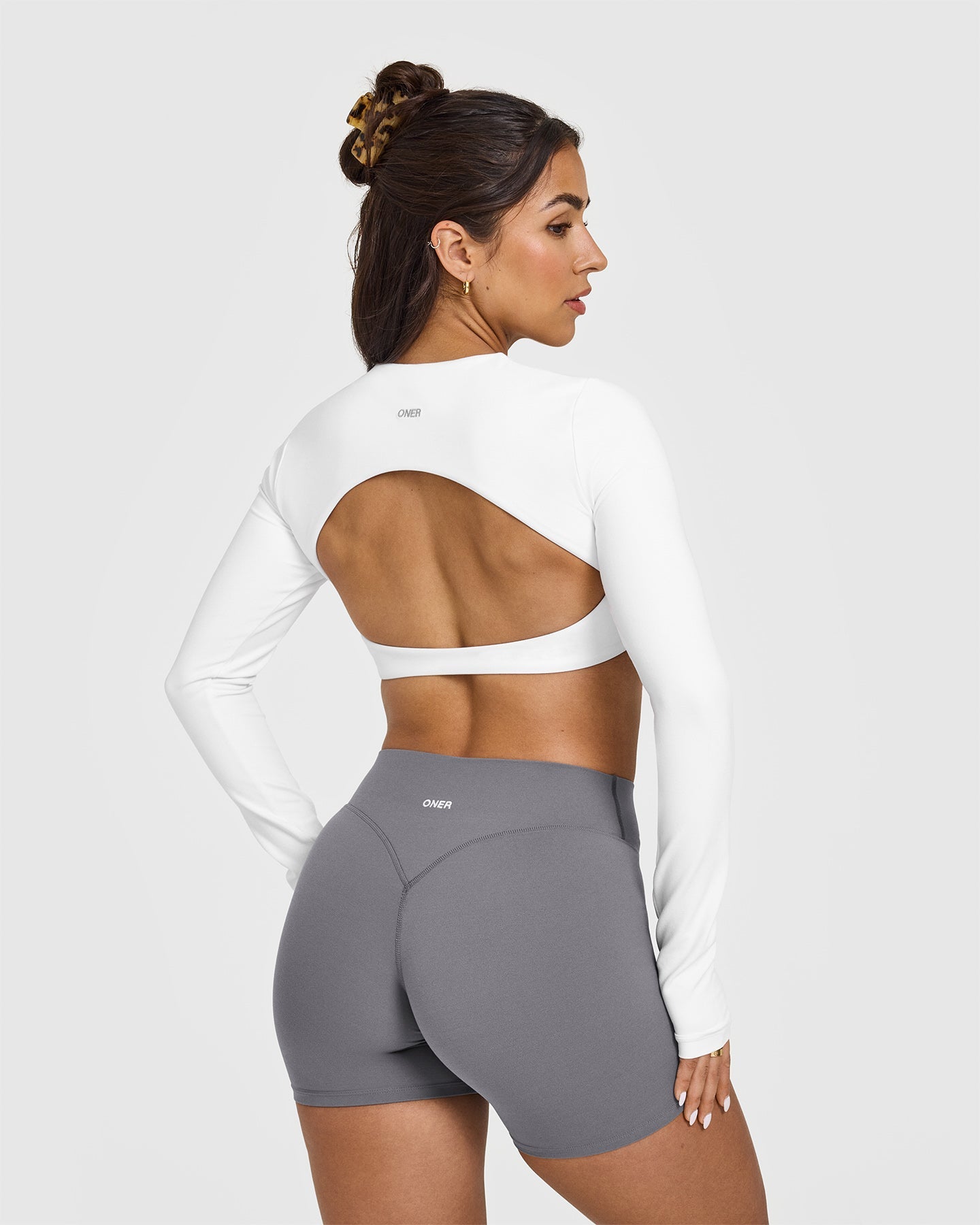 SoftMotion™ Long Sleeve Crop Top for Women - Stretchy Comfort Fit White Shirt | Perfect for Yoga, Workouts & Casual Wear