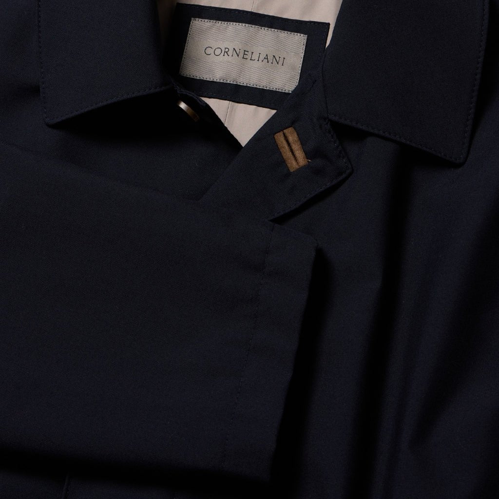 Waterproof CORNELIANI Trench Coat for Men - Navy Blue | All-Weather Protection for Business & Outdoor Activities