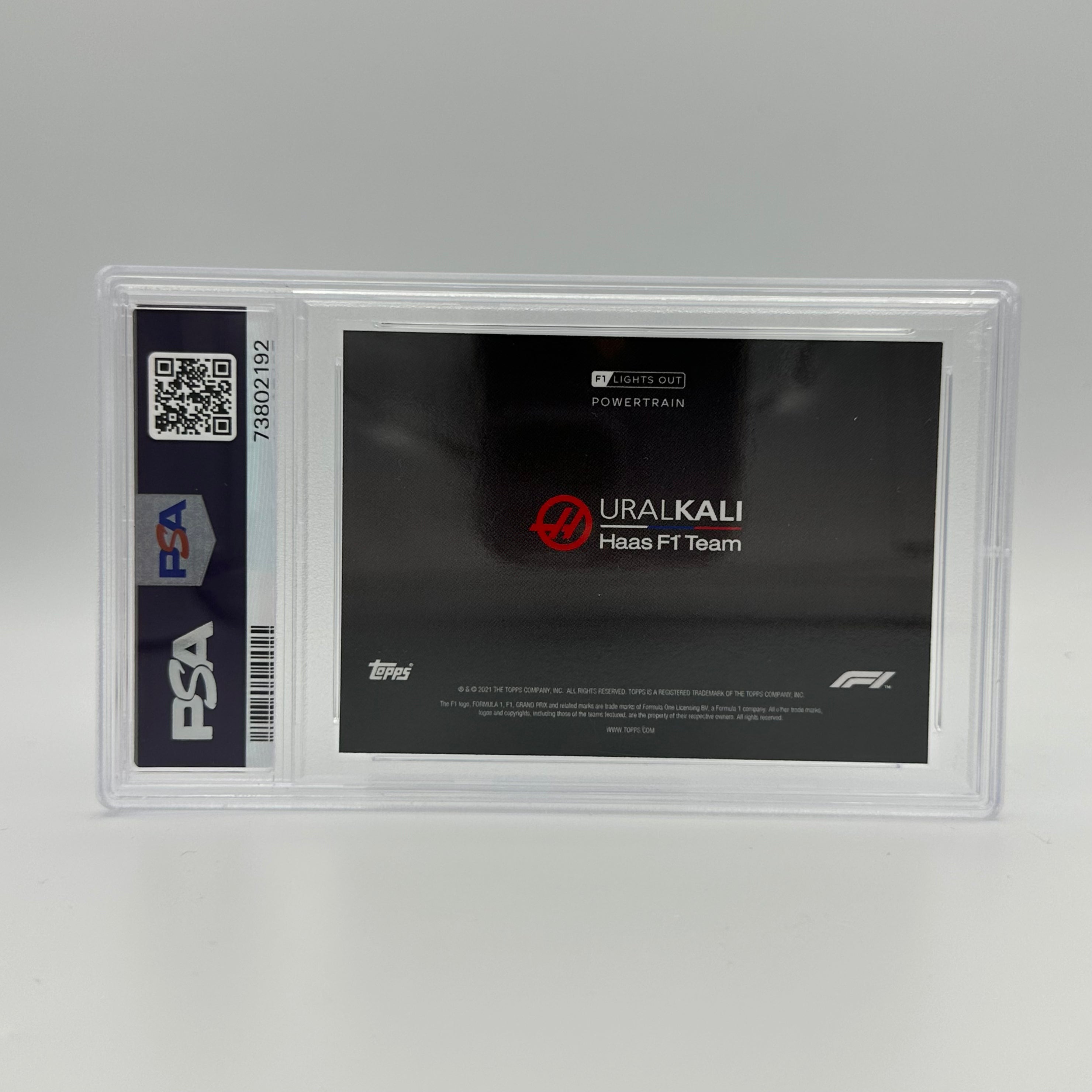 PSA 9 Graded 82/99 Uralkali Haas F1 Team Power Train Blue - Perfect for F1 Collectors and Racing Enthusiasts
