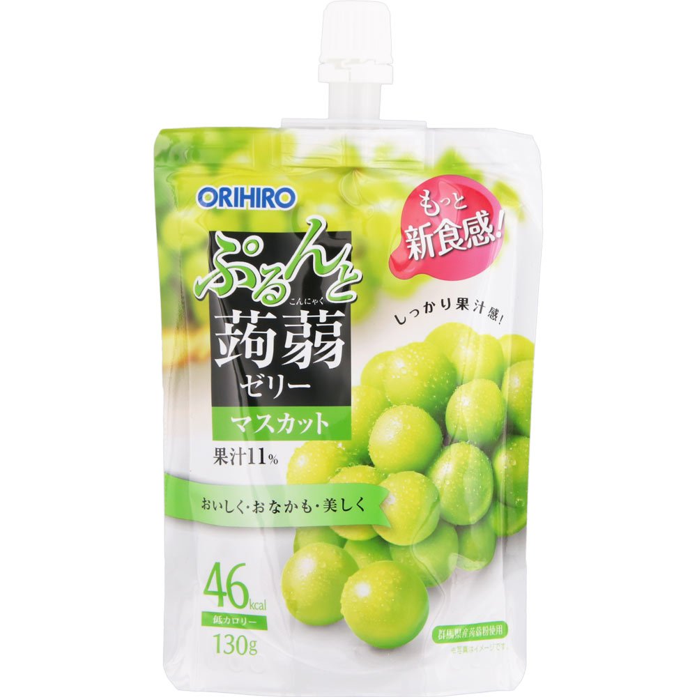 Orihiro Drinkable Konjac Jelly - White Muscat Grape Flavor (130g) | Low-Calorie Japanese Snack for Weight Loss, Diet & Healthy Lifestyle | Perfect for Office, School & On-the-Go Energy Boost