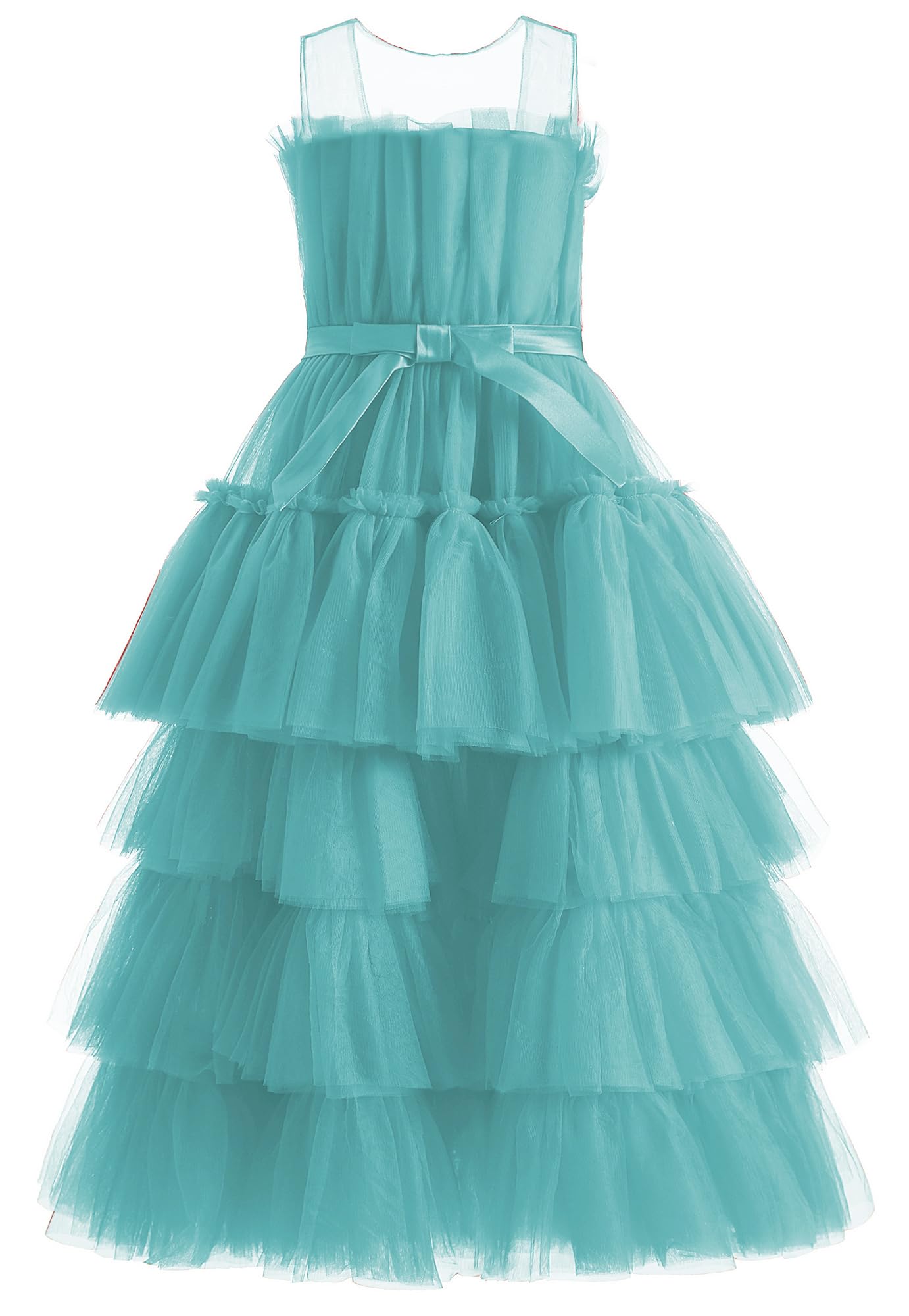 Yexinbridal Girls Princess Pageant Dress - Tulle High-Low Kids Ball Gown for Birthday Party, Pageants & Special Occasions | Perfect for Weddings, Dances & Formal Events
