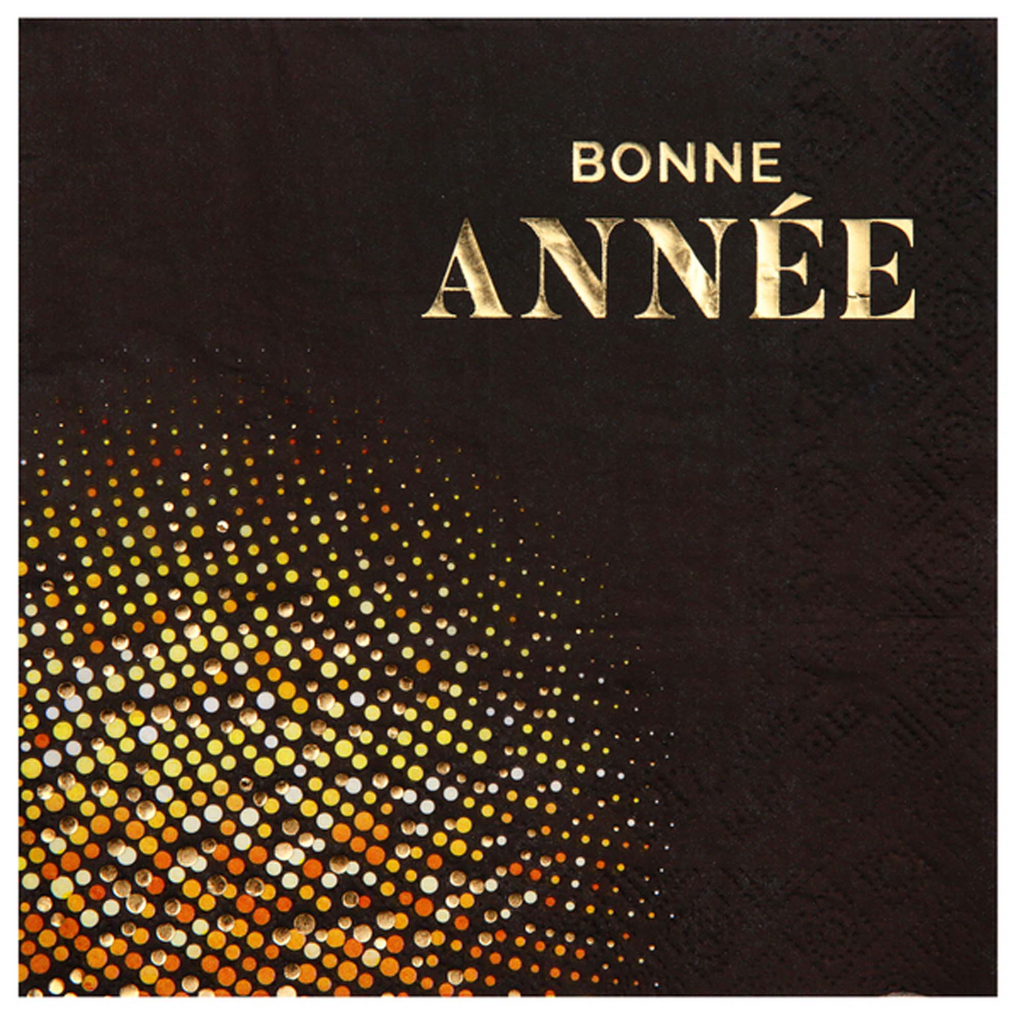Bonne Année Large Lunch Napkins - 20 Count | Premium Disposable Napkins for Parties, Dining & Special Occasions