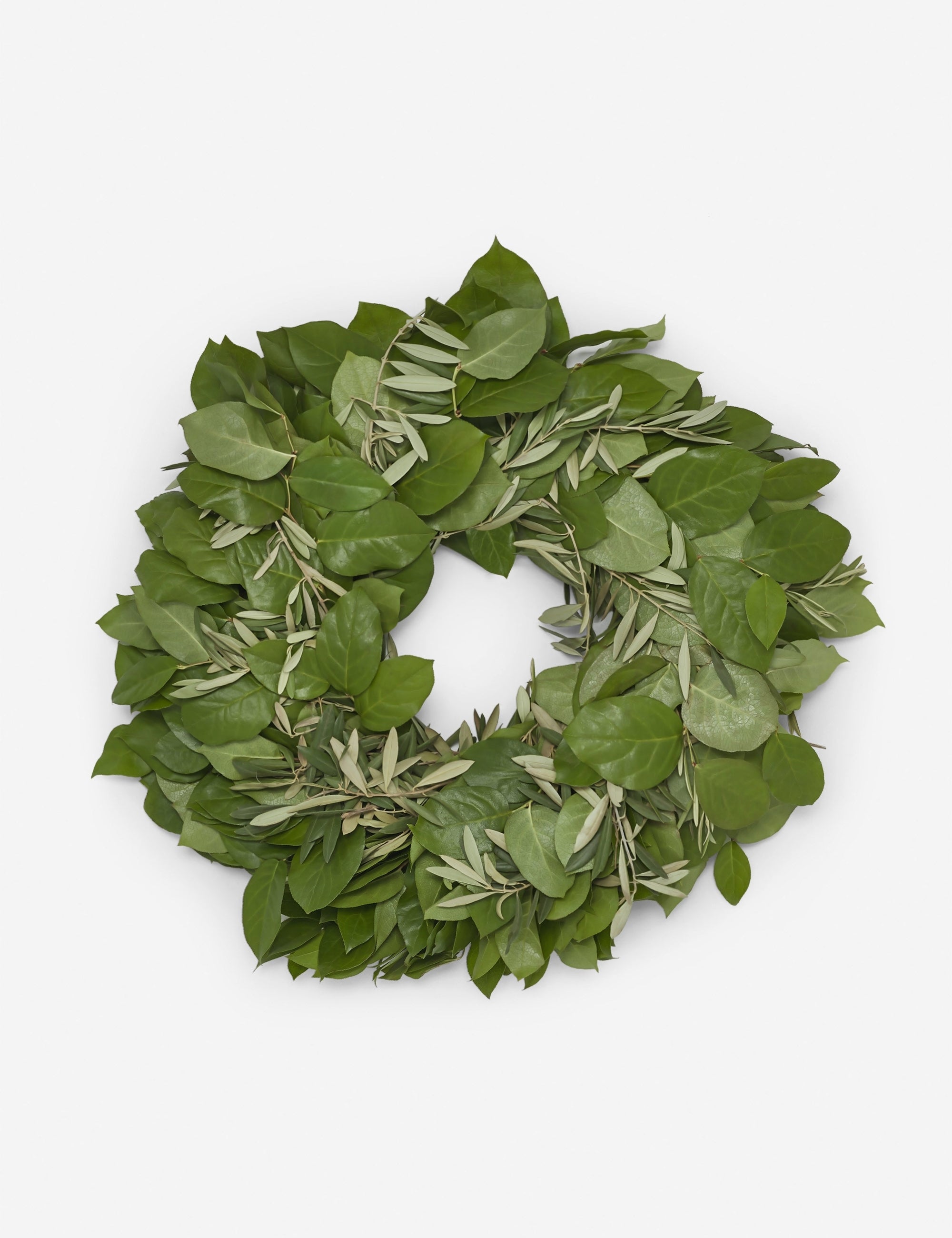 Handmade Olive and Lemon Leaf Wreath - Natural Fresh Greenery for Front Door Decor, Wedding Centerpiece, and Seasonal Home Decoration
