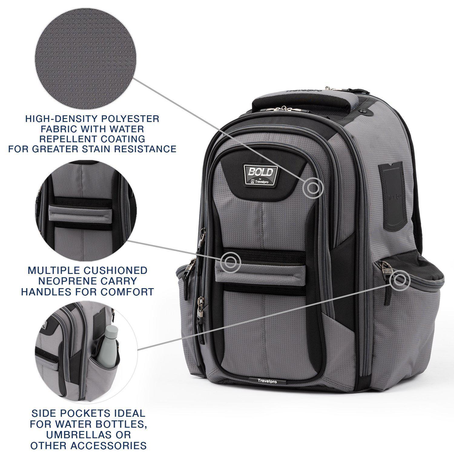 Travelpro Bold Laptop Backpack for Business & Travel - Durable Carry-On Computer Bag with USB Charging Port, Perfect for Work, Commute & Airplane Use