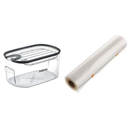 Anova Culinary ANTC01 Sous Vide Precision Cooker with 16L Water Container, Removable Lid & Rack - Includes Vacuum Sealer Bags for Perfect Steak, Chicken & Fish - Ideal for Home Chefs & Meal Prep