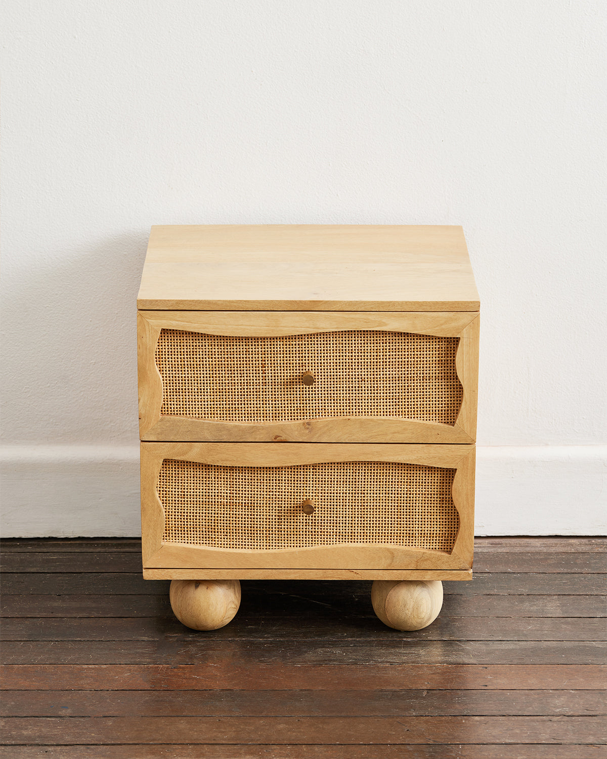 Rattan Nightstand - Stylish Boho Bedside Table with Storage Shelf - Perfect for Bedroom, Living Room, or Guest Room Decor