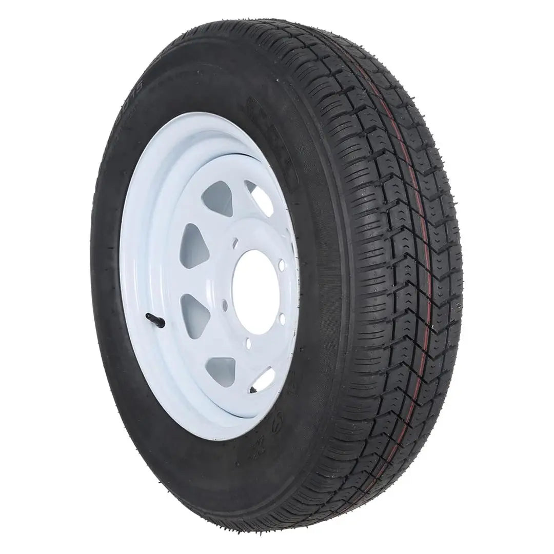 ST205/75D15 Trailer Tires with 15-Inch Rims - 2 Pack, 6PR Load Range C, 5 Lug 4.5