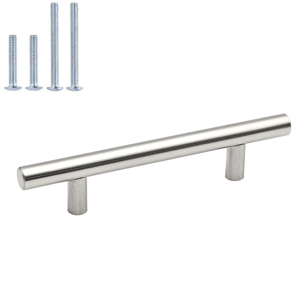 50 Pack HD201SN Brushed Nickel Cabinet Pulls - 5 Inch Hole Center, Modern Stainless Steel Drawer Handles for Kitchen Cabinets & Cupboards | Durable Hardware for Home Renovation & DIY Projects