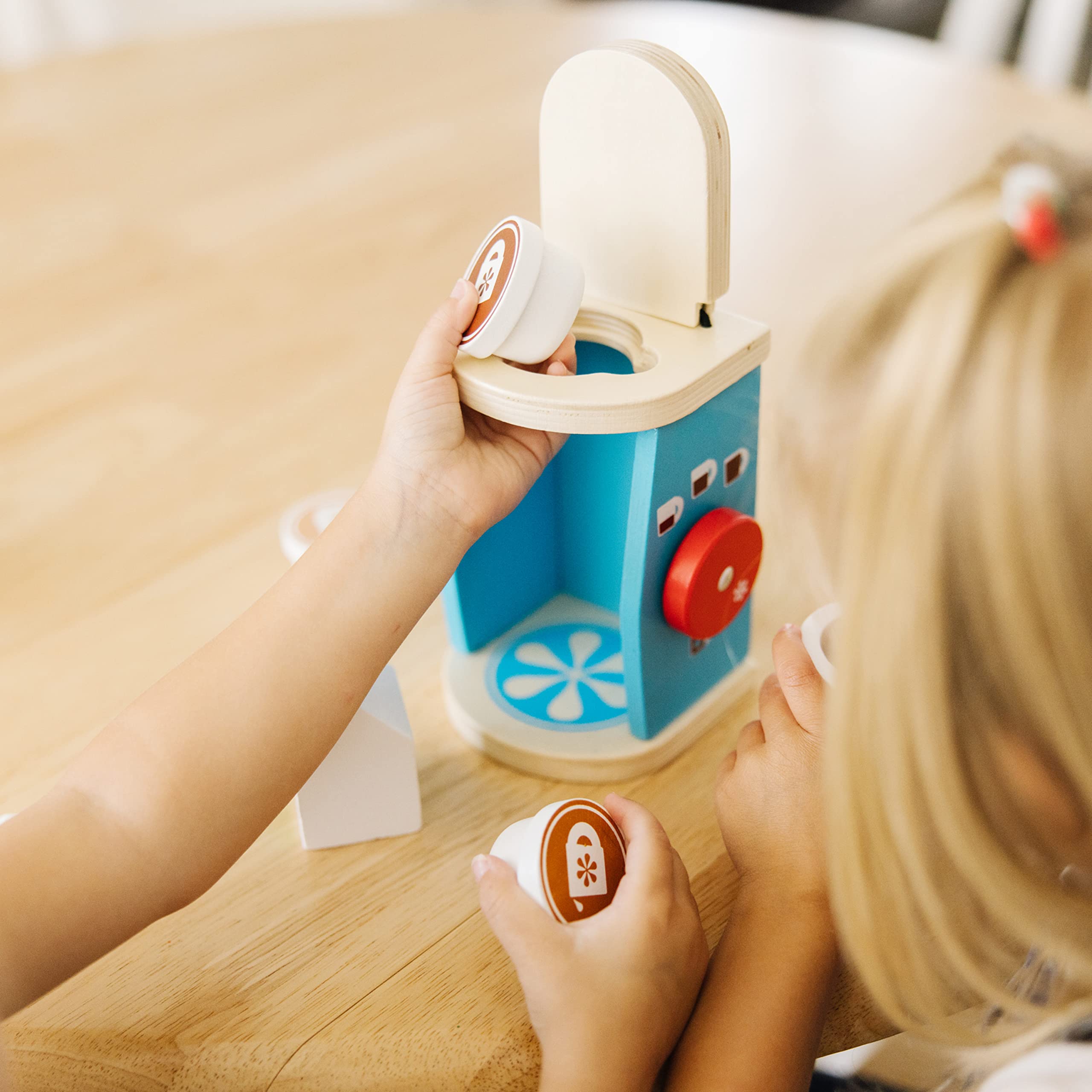 Melissa & Doug 11-Piece Wooden Coffee Maker Play Set - Pretend Play Kitchen Accessories for Kids, Boys & Girls | Brew & Serve Toy Coffee for Imaginative Role Play & Early Learning