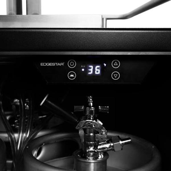 EdgeStar KC7000BLTWIN 24-Inch Built-In Kegerator with Electronic Control Panel - Dual Tap Beer Dispenser for Home Bars & Parties (Black) - Perfect for Entertaining, Game Nights & Commercial Use