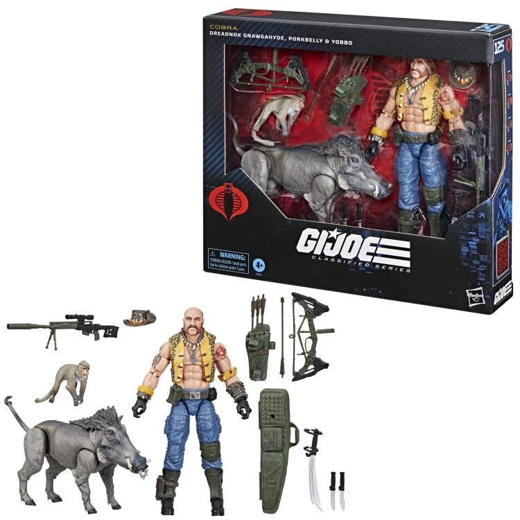 G.I. Joe Classified Series Gnawgahyde, Porkbelly & Yobbo 3-Pack Action Figures - Collectible Military Toys for Display & Play | Perfect for Fans, Collectors & Gift Giving