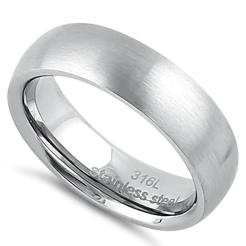 6mm Stainless Steel Satin Finish Band Ring for Men & Women - Durable Wedding, Engagement, or Everyday Fashion Jewelry