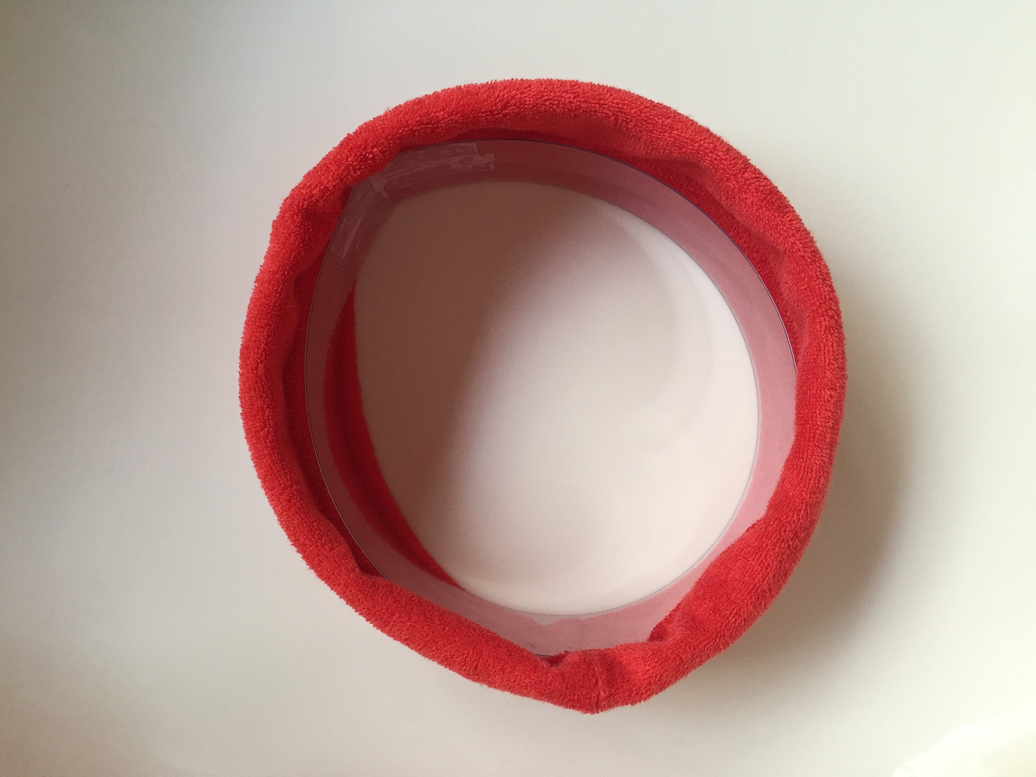 Red Terry Towel Headband for Women - Soft & Absorbent Hair Band for Workouts, Yoga, and Skincare - Adjustable & Stylish