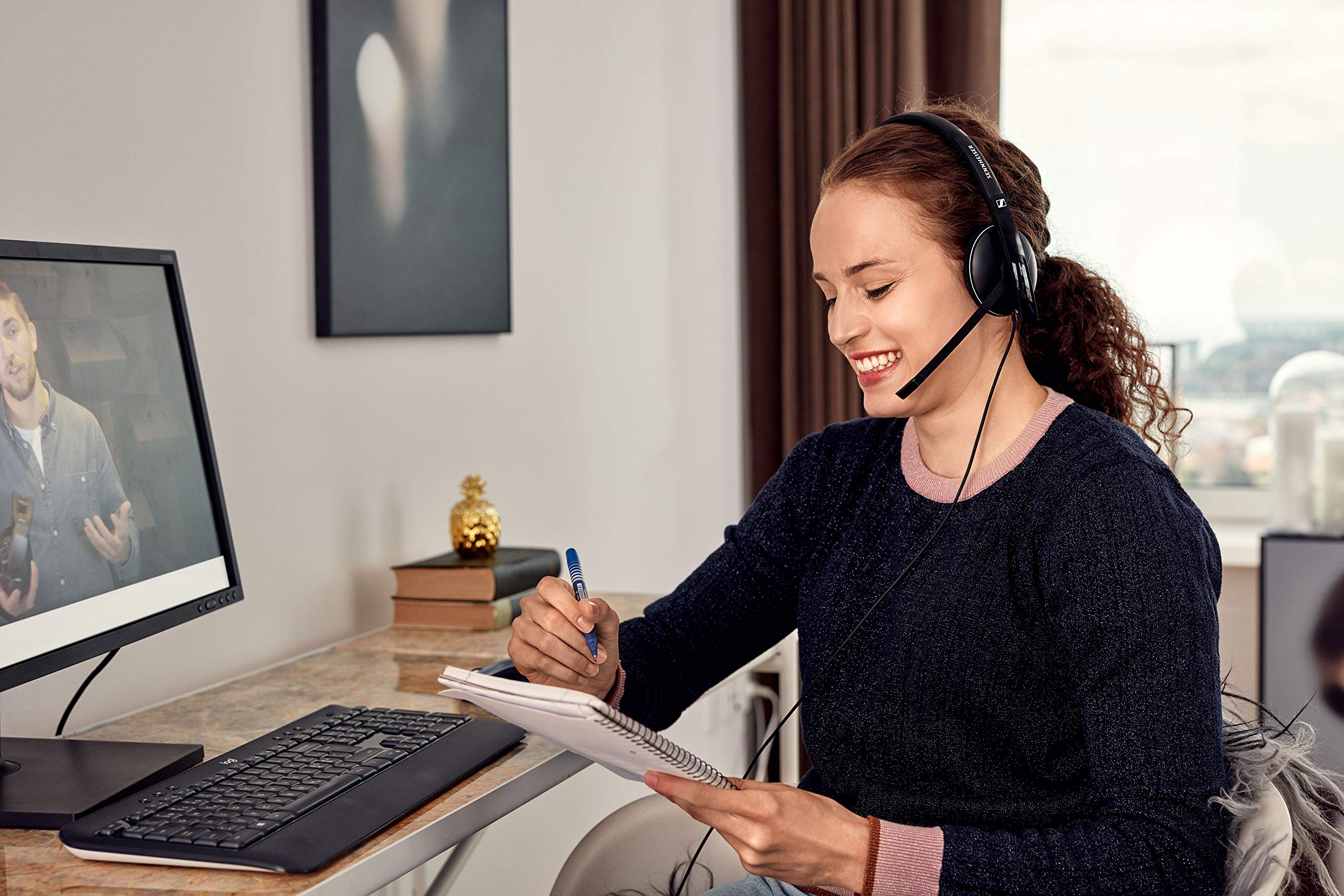 Sennheiser PC 3.2 Chat - Lightweight Stereo Gaming Headset with Noise-Cancelling Mic for PC - Perfect for Online Classes, Work Calls & Gaming - Comfortable Over-Ear Design for Long Sessions - Black