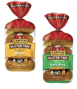 Gluten Free Bagel Variety Pack - Plain & Everything Bagels (2 Pack) | Certified Gluten Free, Vegan & Kosher | Perfect for Breakfast, Sandwiches & Healthy Snacks