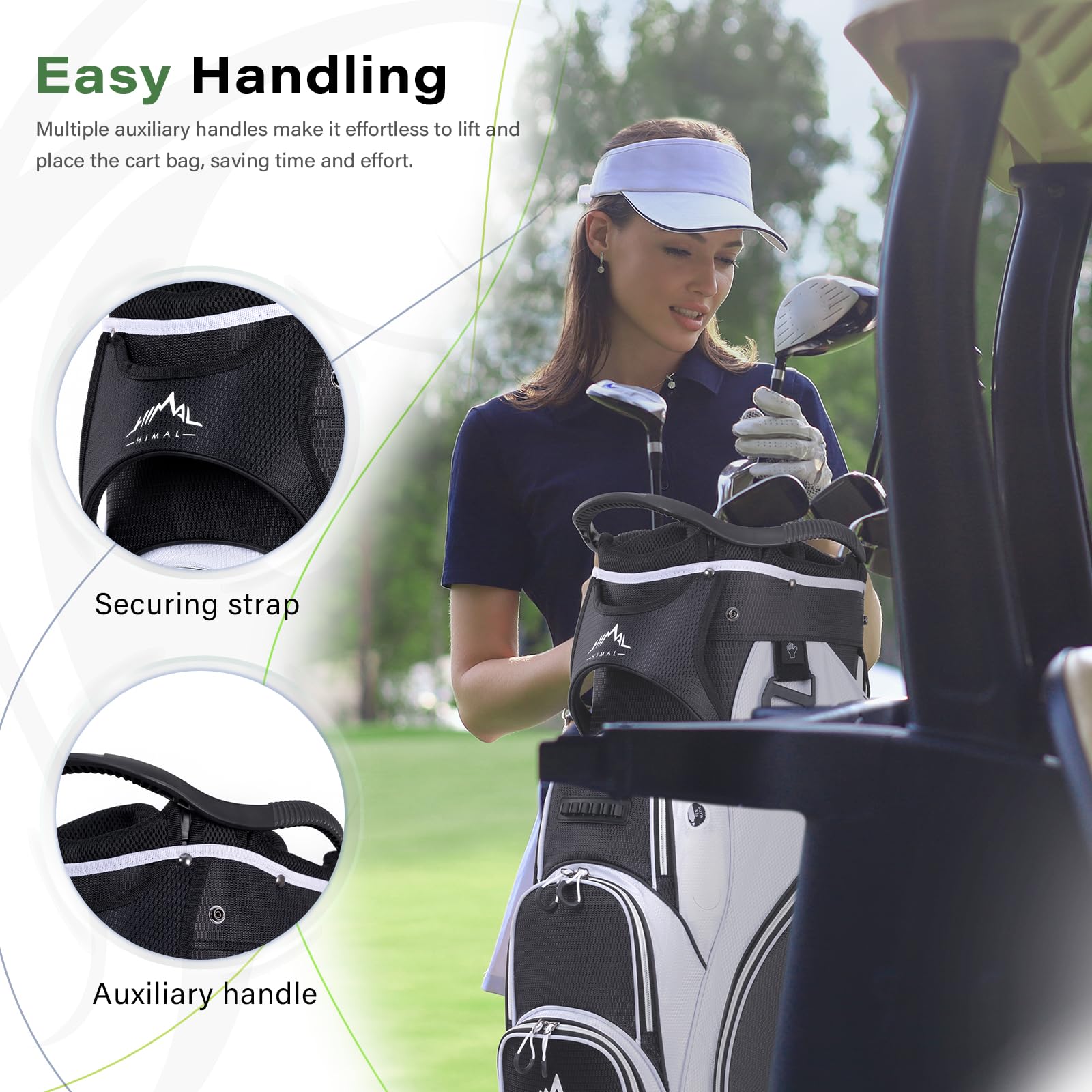 Premium 14-Way Divider Golf Cart Bag with Ample Storage | Durable Men's Golf Bag with Comfortable Handles & Umbrella Holder | Perfect for Club Tournaments, Driving Range & Golf Vacations