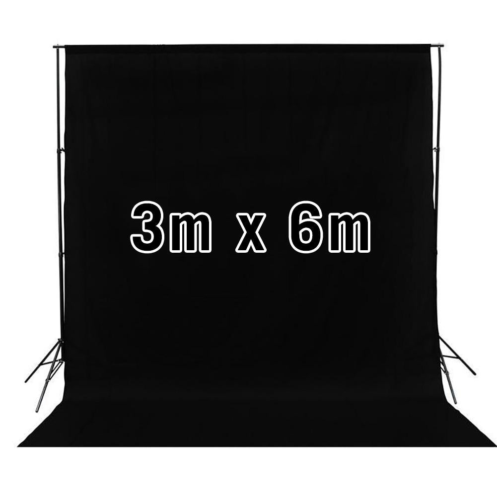 Professional 10ft Backdrop Stand with Triple Muslin Cotton Backdrop Kit (Black, White & Green) - Perfect for Photography Studio, YouTube Videos, Baby Showers & Events