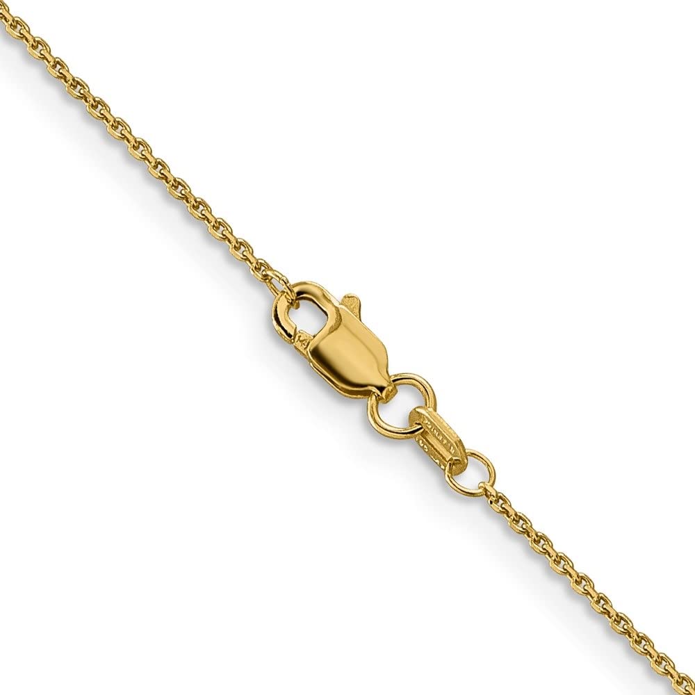 14K Gold 0.9mm Diamond Cut Round Open Link Cable Chain Necklace for Women - Elegant Layering Piece for Everyday Wear, Gift Giving & Special Occasions