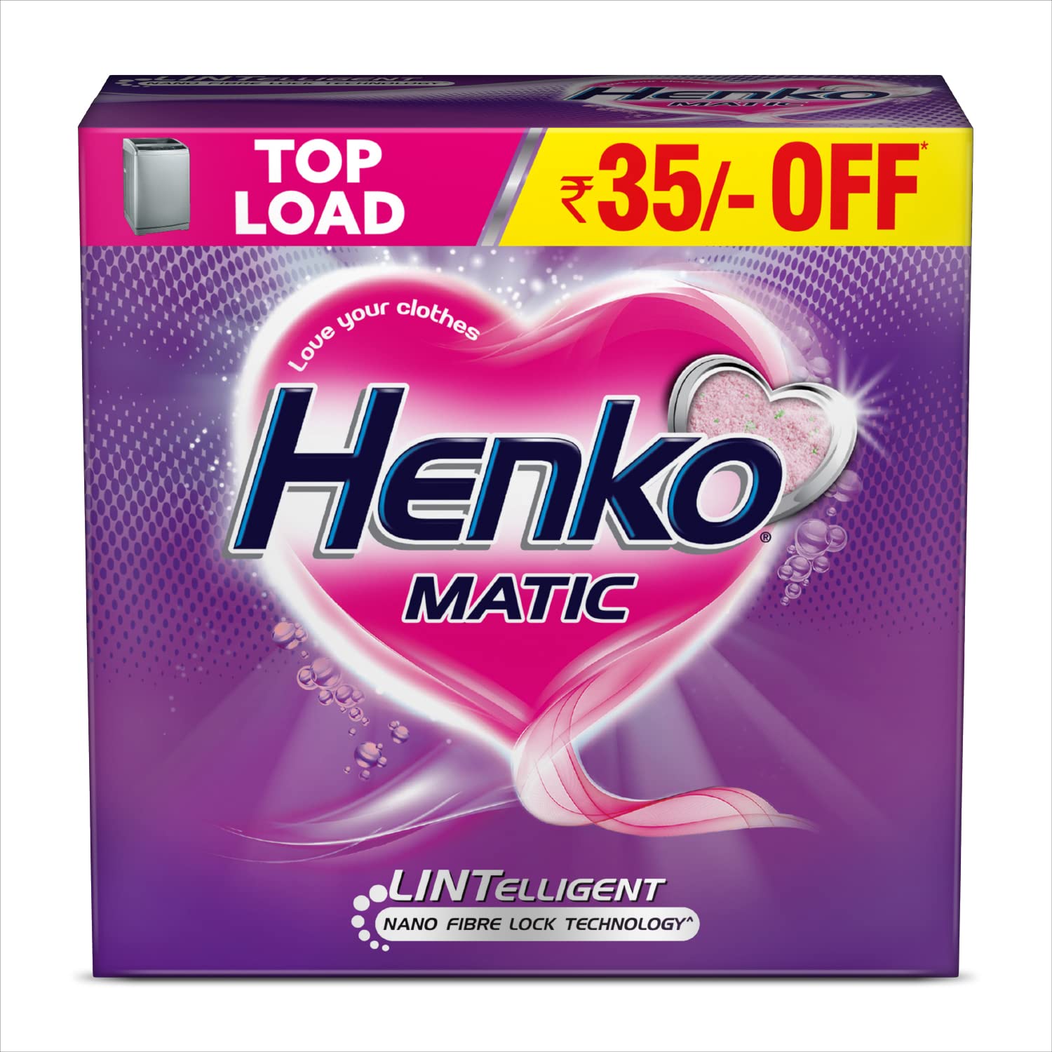 Henko Matic Top Load Detergent Powder 1KG - Powerful Laundry Detergent for Tough Stain Removal with Nano Fiber Lock Technology | Ideal for Top-Loading Washing Machines, Perfect for Family Laundry & Deep Cleaning
