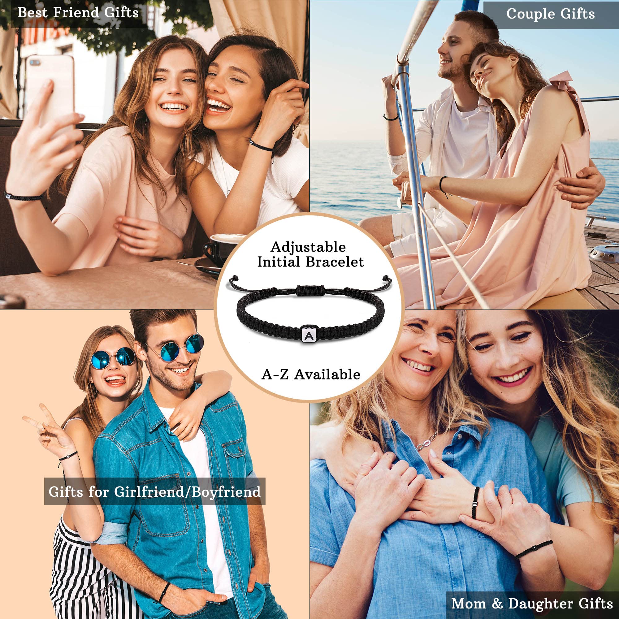 Personalized Initial Bracelets for Women & Men - Custom Letter A-Z Charm Adjustable Braided Jewelry - Best Birthday, Graduation, Mother's Day, Christmas & Valentine's Day Gifts for Her, Teen Girls, Best Friend & Mom - Perfect for Everyday Wear, Special Occasions & Thoughtful Gifting