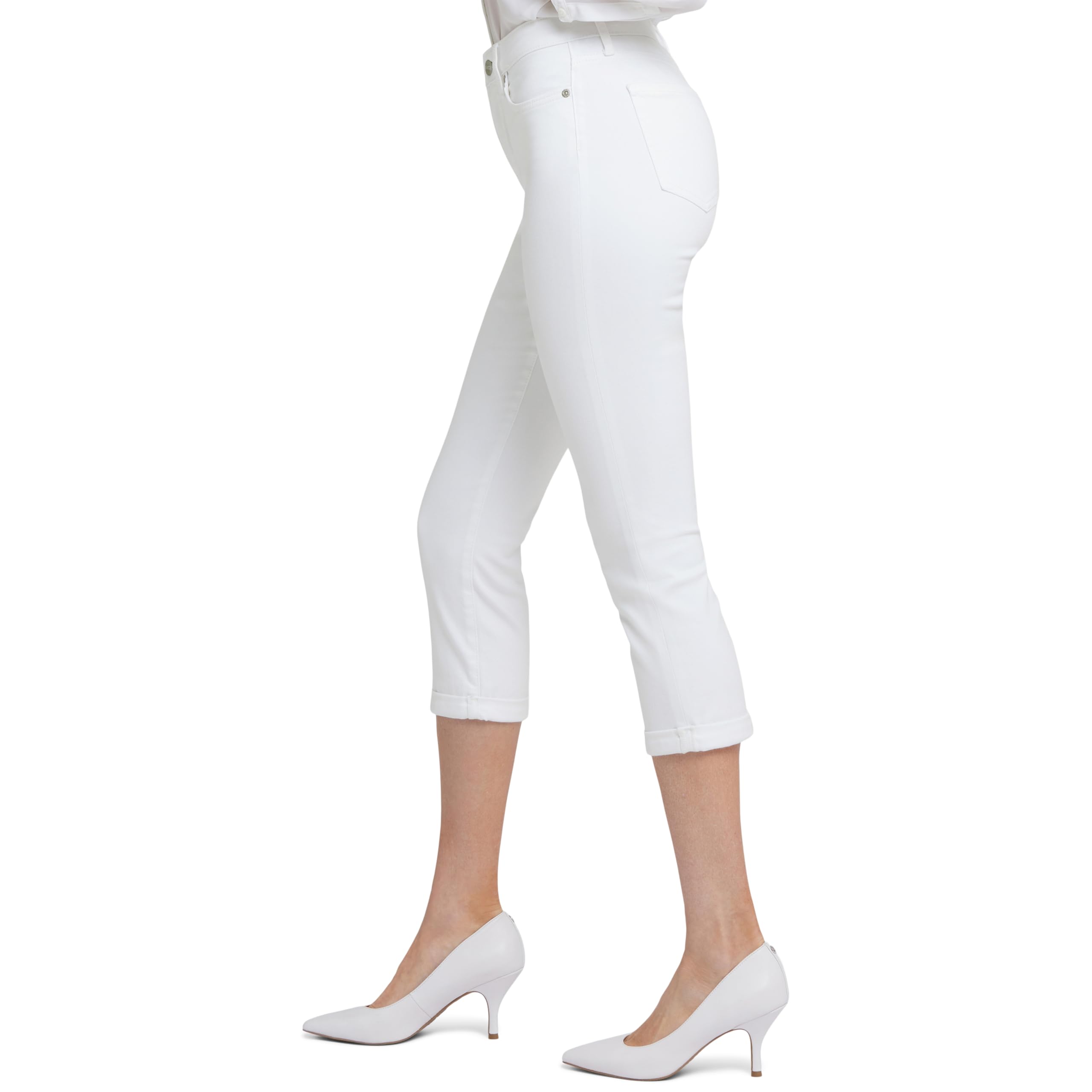 NYDJ Chloe Capri Jeans for Women - Stretch Denim Ankle Pants in Optic White | Comfortable & Flattering Fit for Casual Wear, Work & Travel