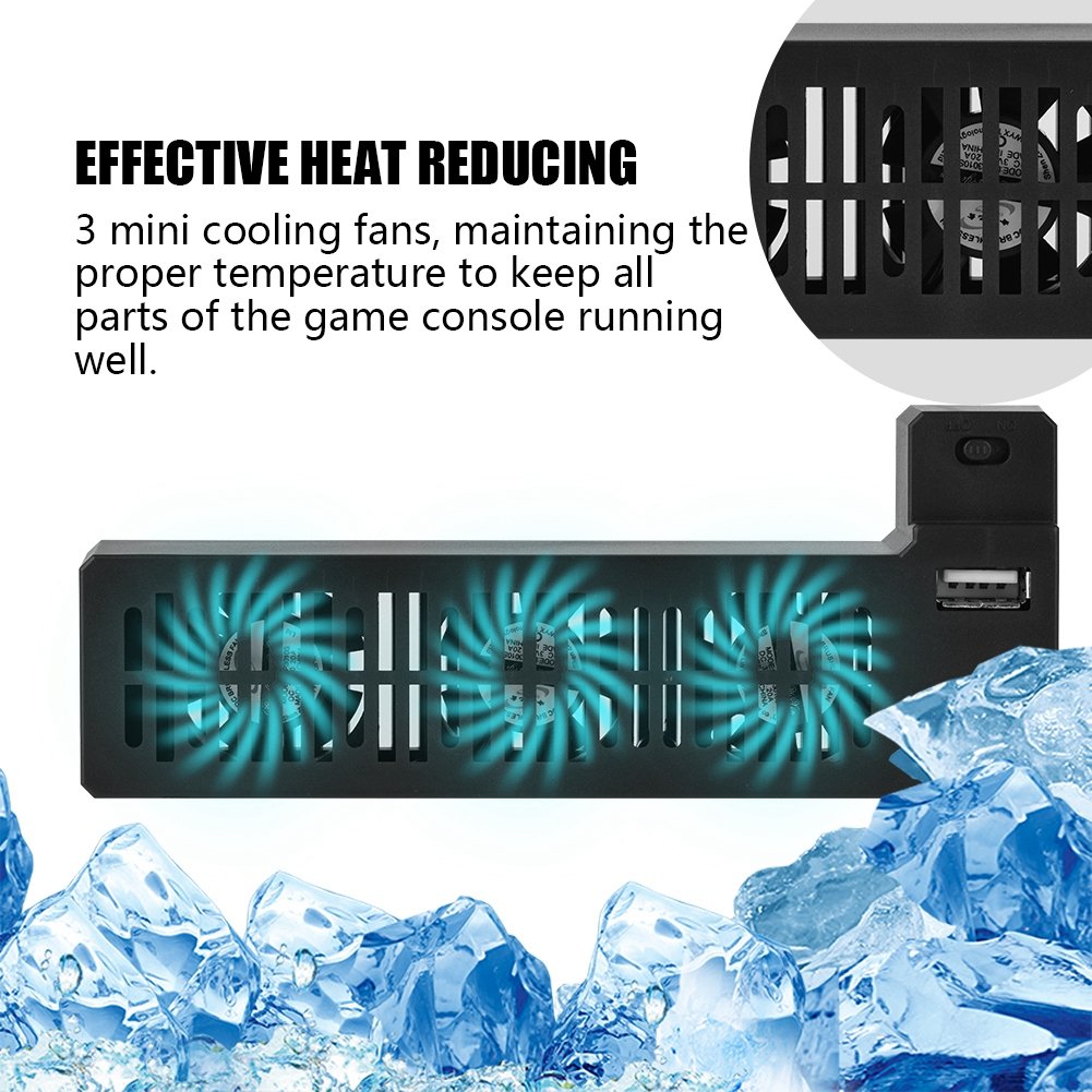 Taidda USB External Cooling Fan for XBOX ONE X - Portable ABS Plastic Side Mount Cooling Fan with Heat Reduction | Perfect for Gaming Consoles & Long Gaming Sessions