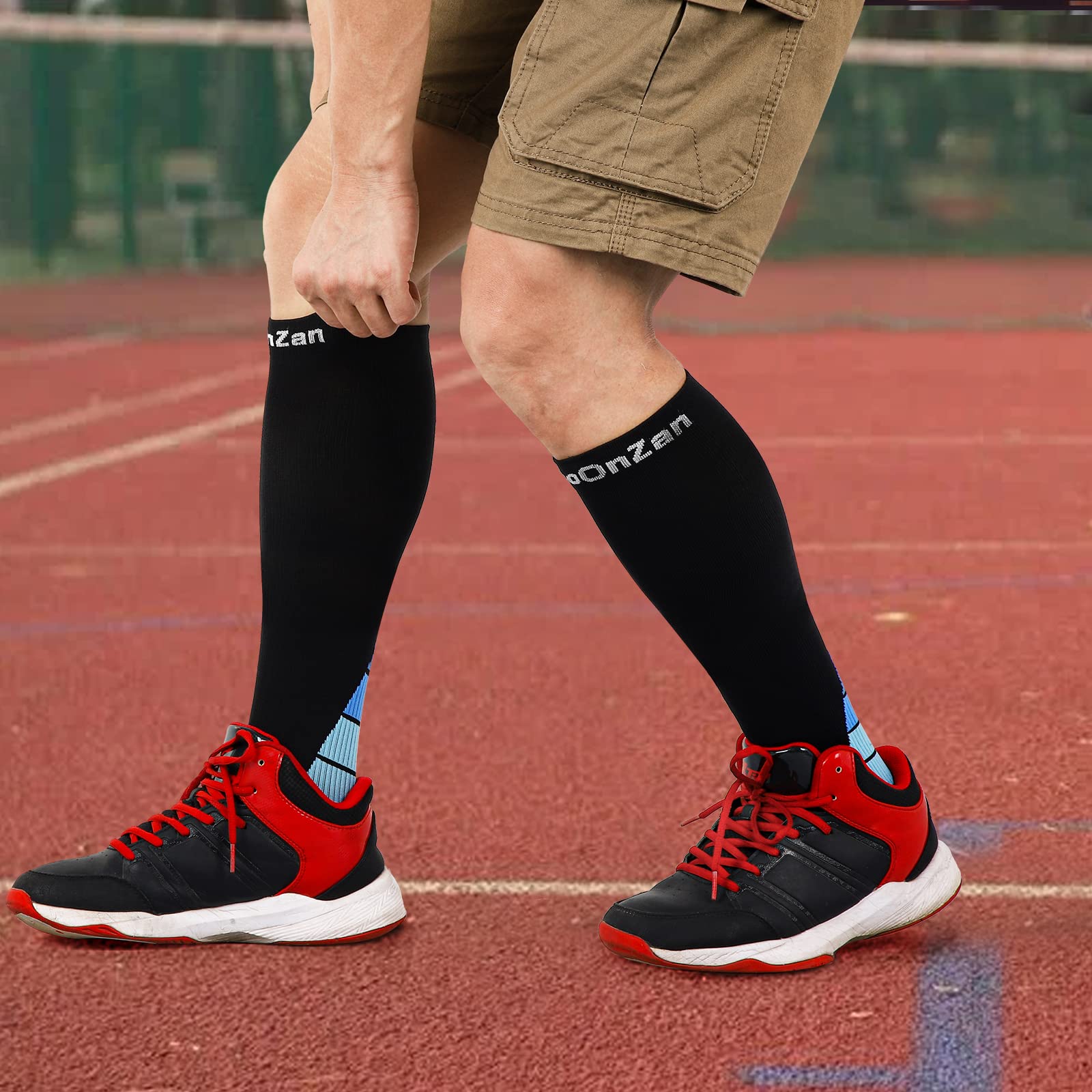 3 Pairs 20-30mmHg Compression Socks for Women & Men - Knee High Support Stockings for Circulation, Travel & Running - Medical Grade Graduated Compression Socks for Varicose Veins Relief & Swollen Legs