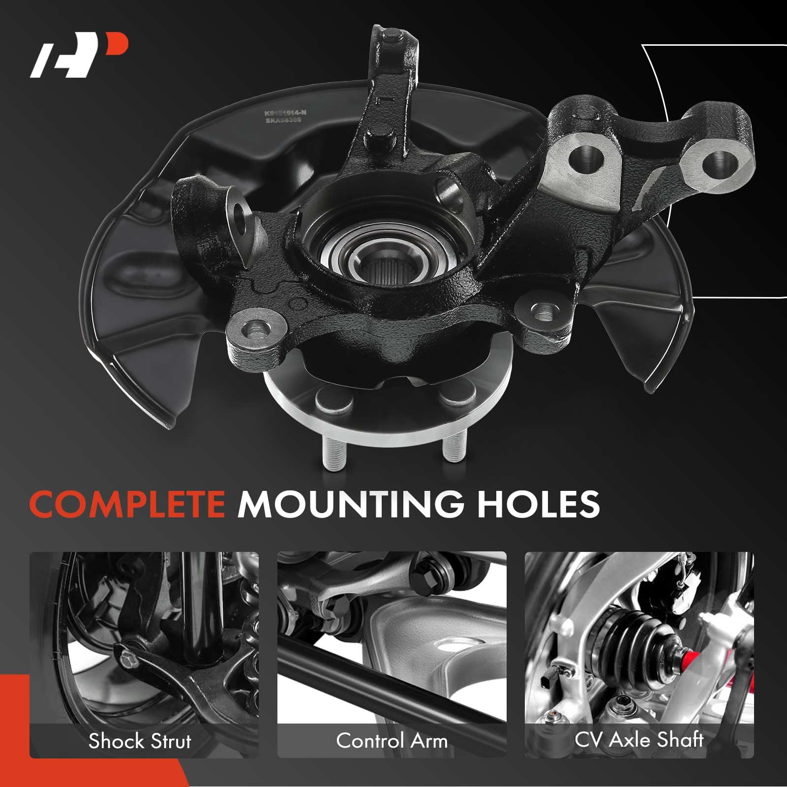 Premium Front Left Steering Knuckle & Wheel Bearing Hub Assembly for 2003-2008 Toyota Corolla 1.8L FWD - Driver Side 5-Lug Replacement Part - Perfect for Suspension Repair and Wheel Alignment
