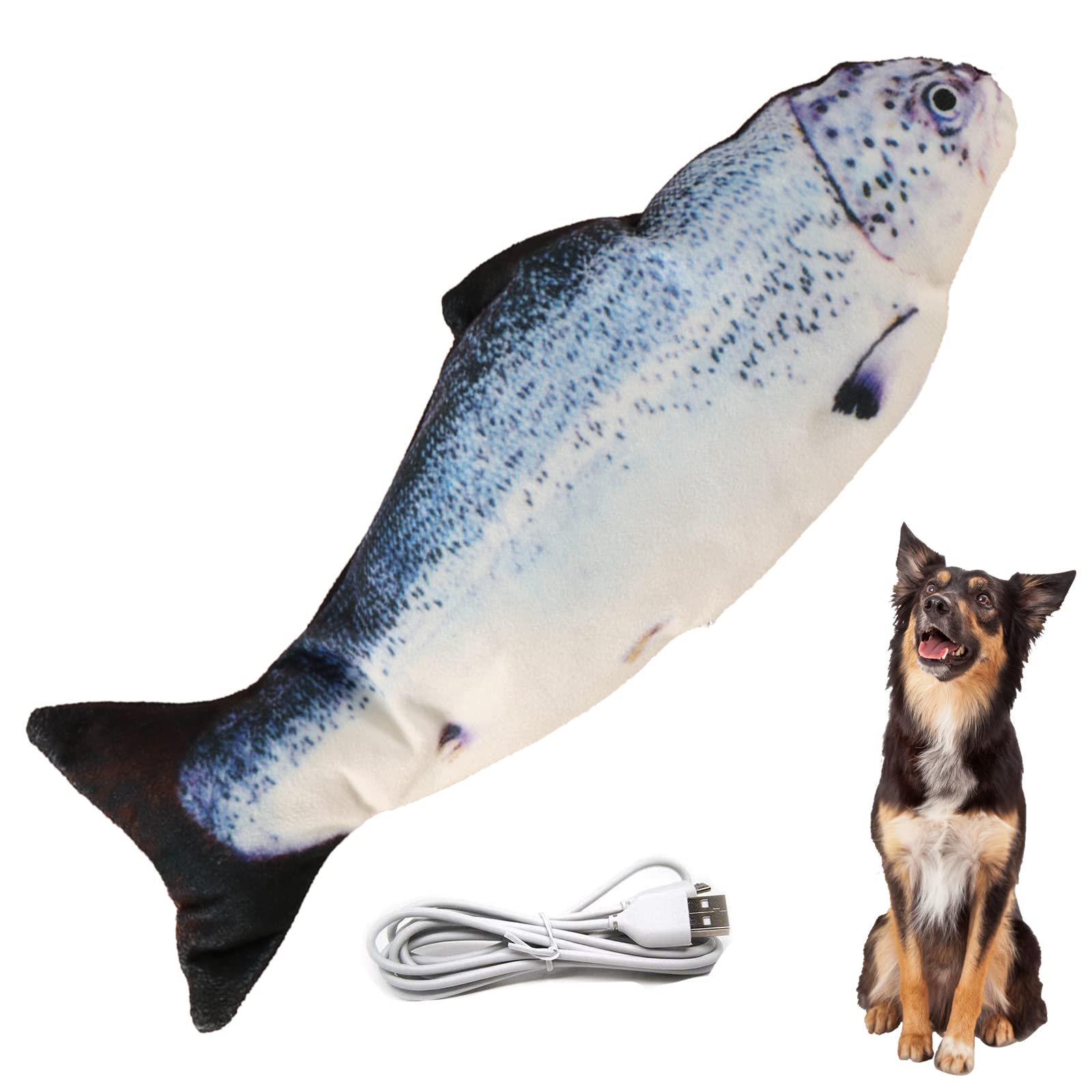 VAIZIQ Flopping Fish Electric Moving Dog Toy - Realistic Interactive Chew Toy for Small & Medium Dogs - Indestructible Pet Exercise Toy - Perfect for Playtime, Training & Boredom Relief