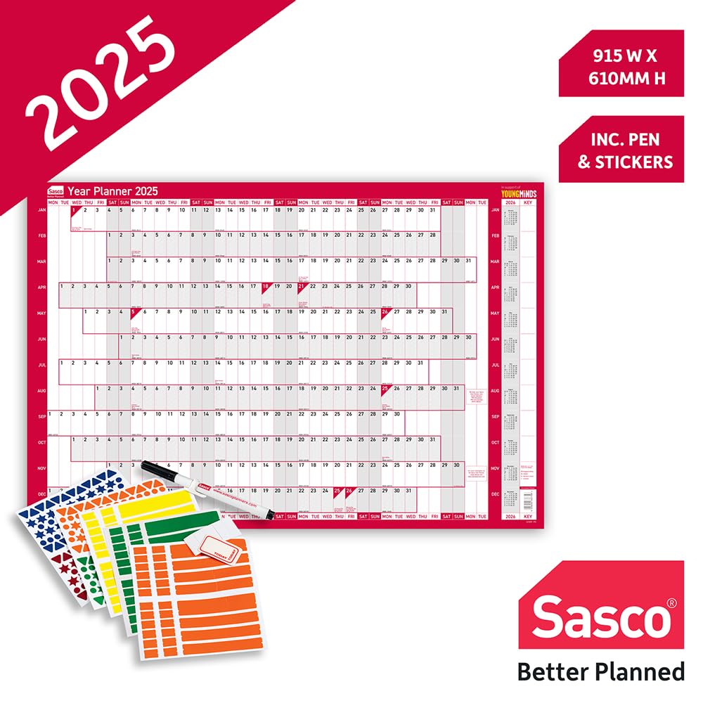 2025 Dry Erase Wall Calendar Planner Set - 36