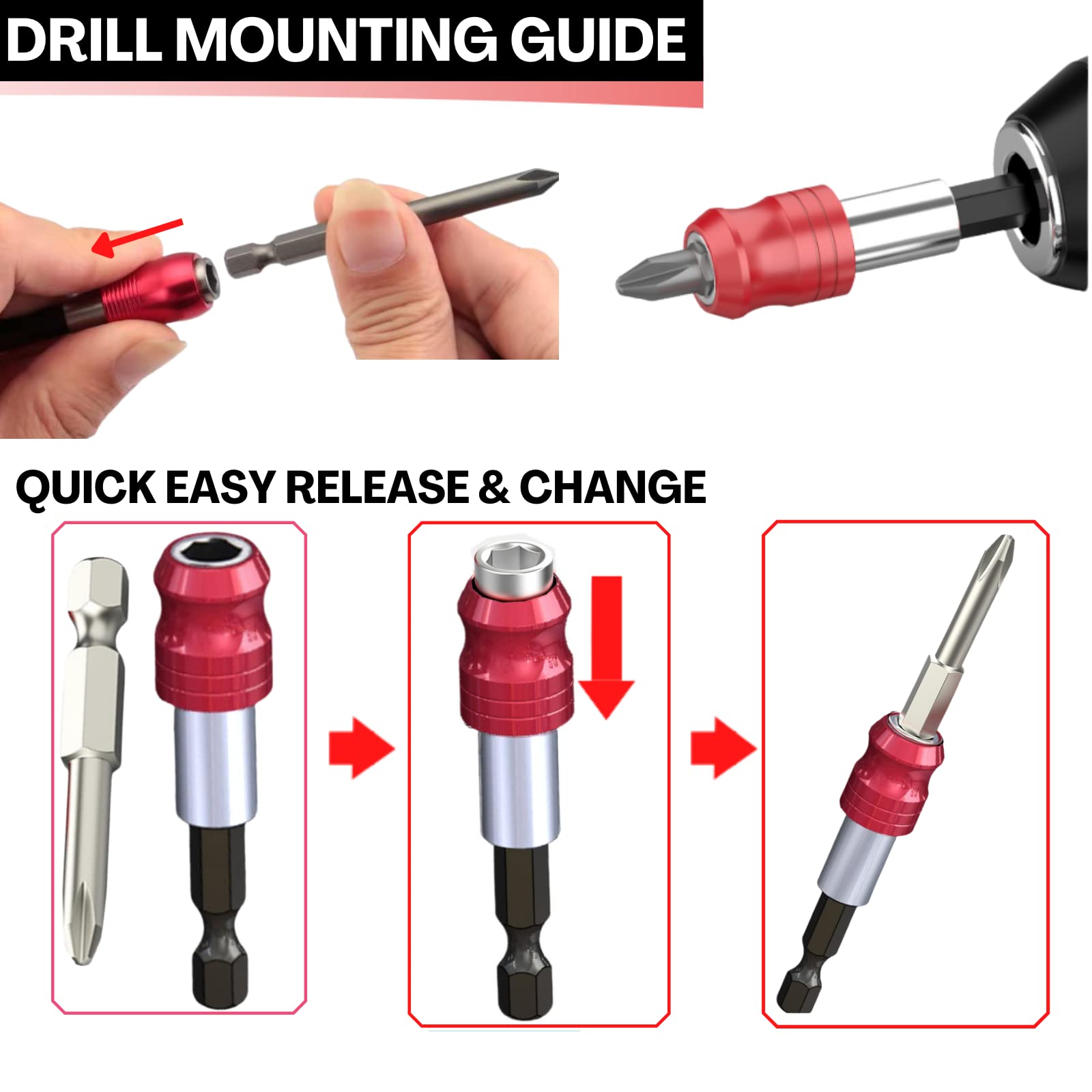 Magnetic Drill Bit Extension Holder - 1/4