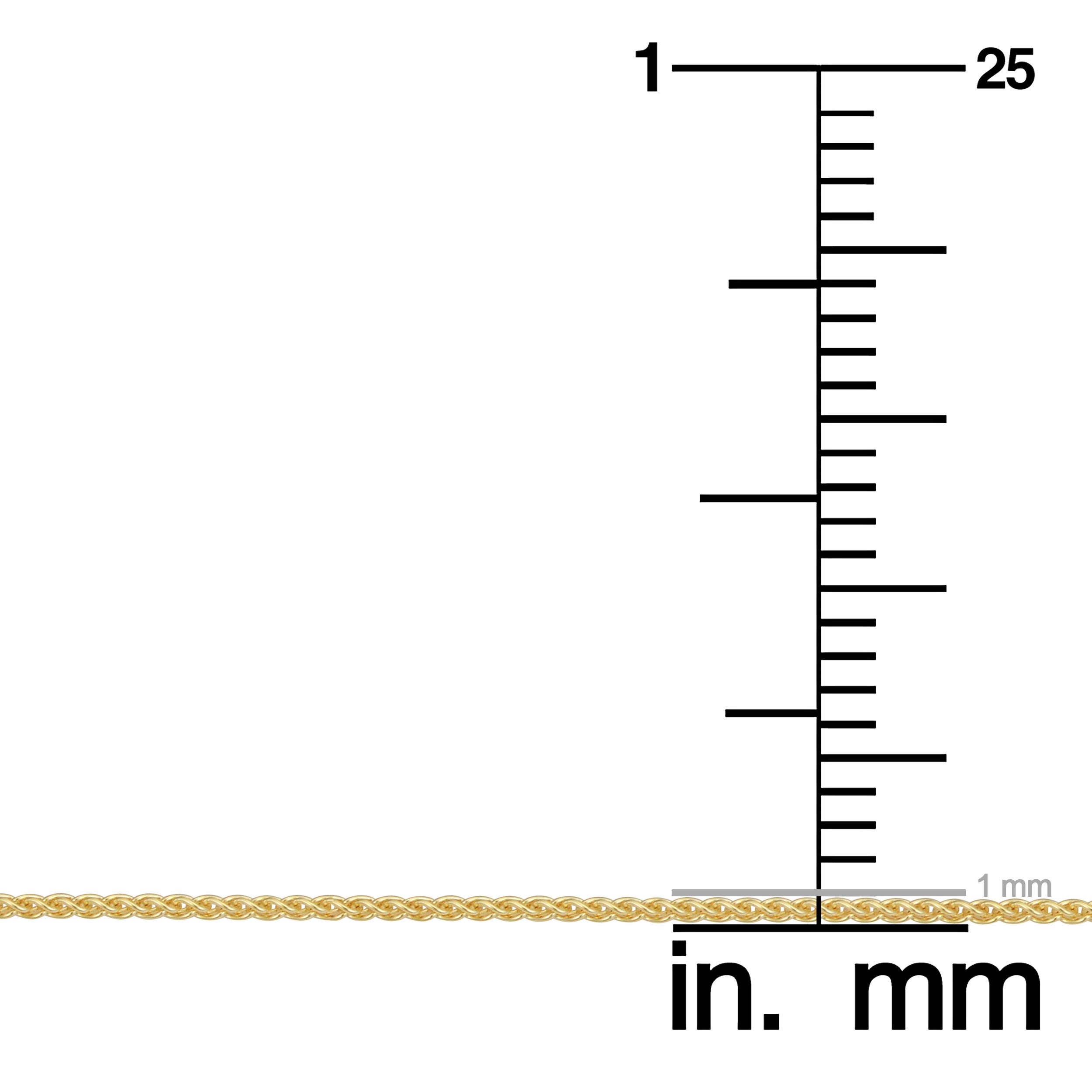 14K Yellow Gold 1mm Adjustable Wheat Spiga Chain Necklace - 22 Inch Max Length | Dainty Layering Jewelry for Women, Perfect for Everyday Wear & Gift Giving