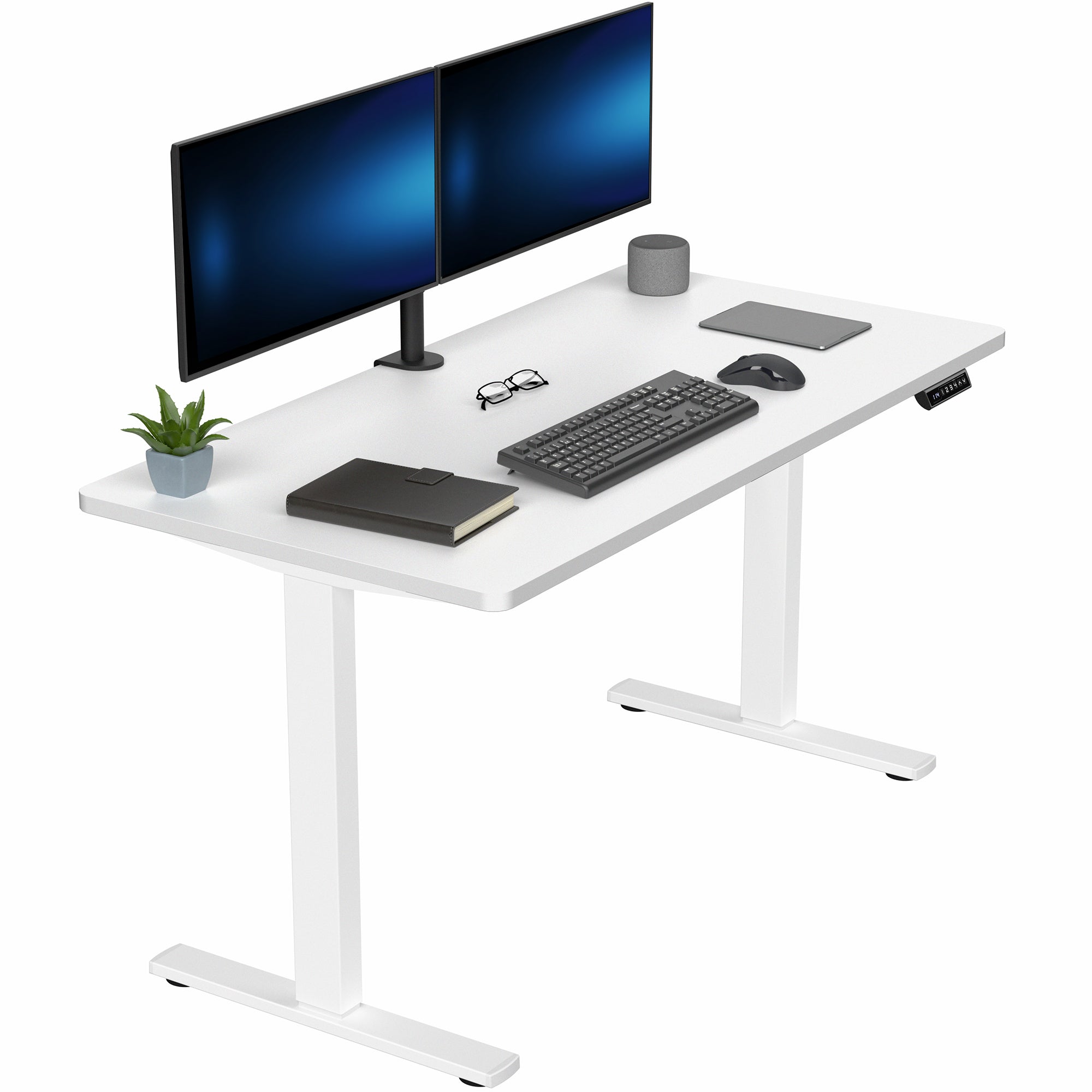 1B Solid Top Series Single Motor Electric Standing Desk with Push Button Memory Controller - Perfect for Home Office, Gaming & Workspace Ergonomics