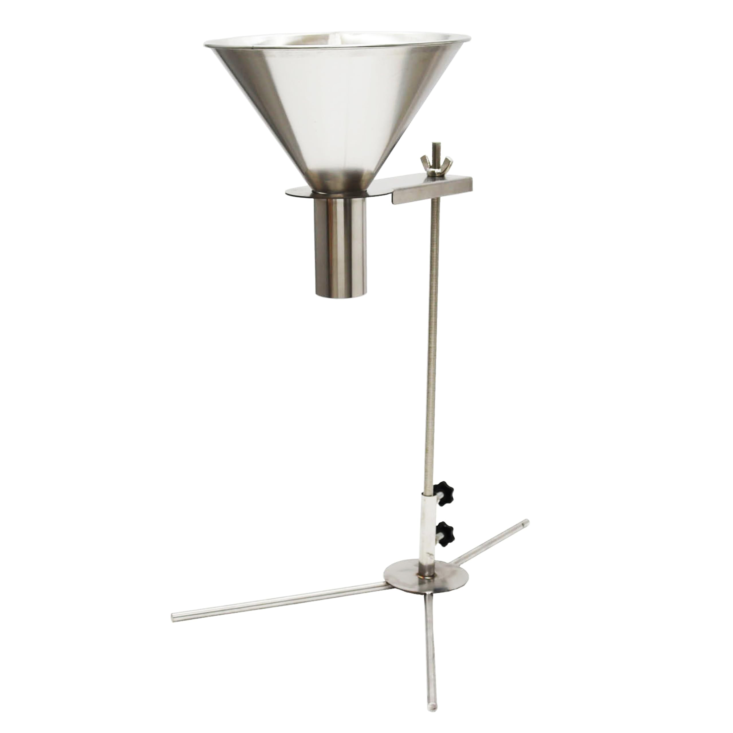 Stainless Steel Manual Filling Hopper with Support Stand - 2 Inch Funnel Diameter for Easy Powder & Grain Transfer | Perfect for Home Brewing, Farm Feeding & Industrial Packaging