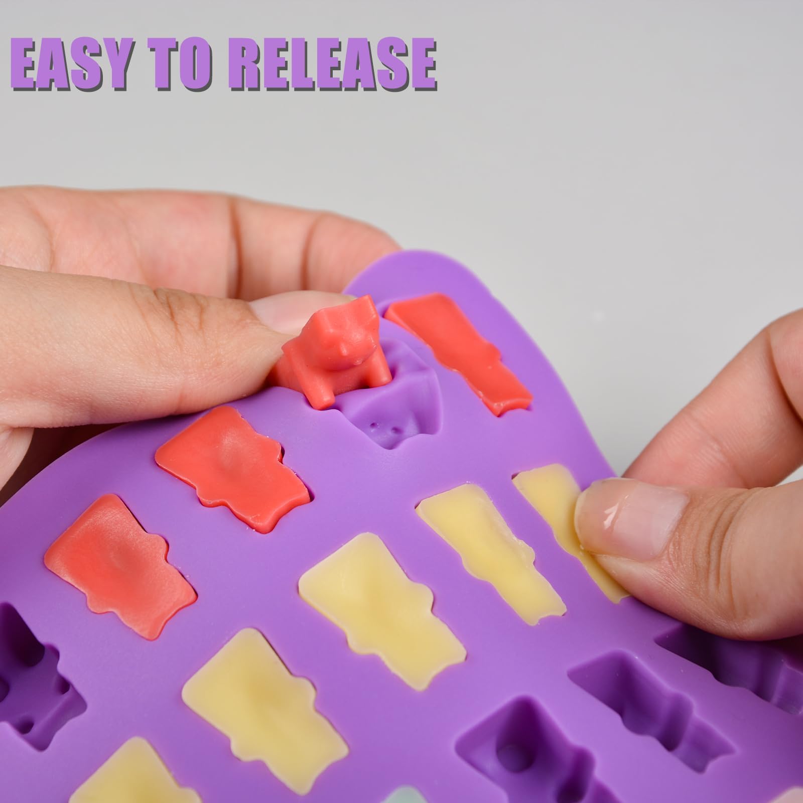 Premium Silicone Gummy Bear Molds (2ml) - Food Grade Candy Making Kit with 2 Droppers for DIY Gummies, Jello, Chocolate & Homemade Treats - Perfect for Birthday Parties, Baking Decorations & Kids Snacks