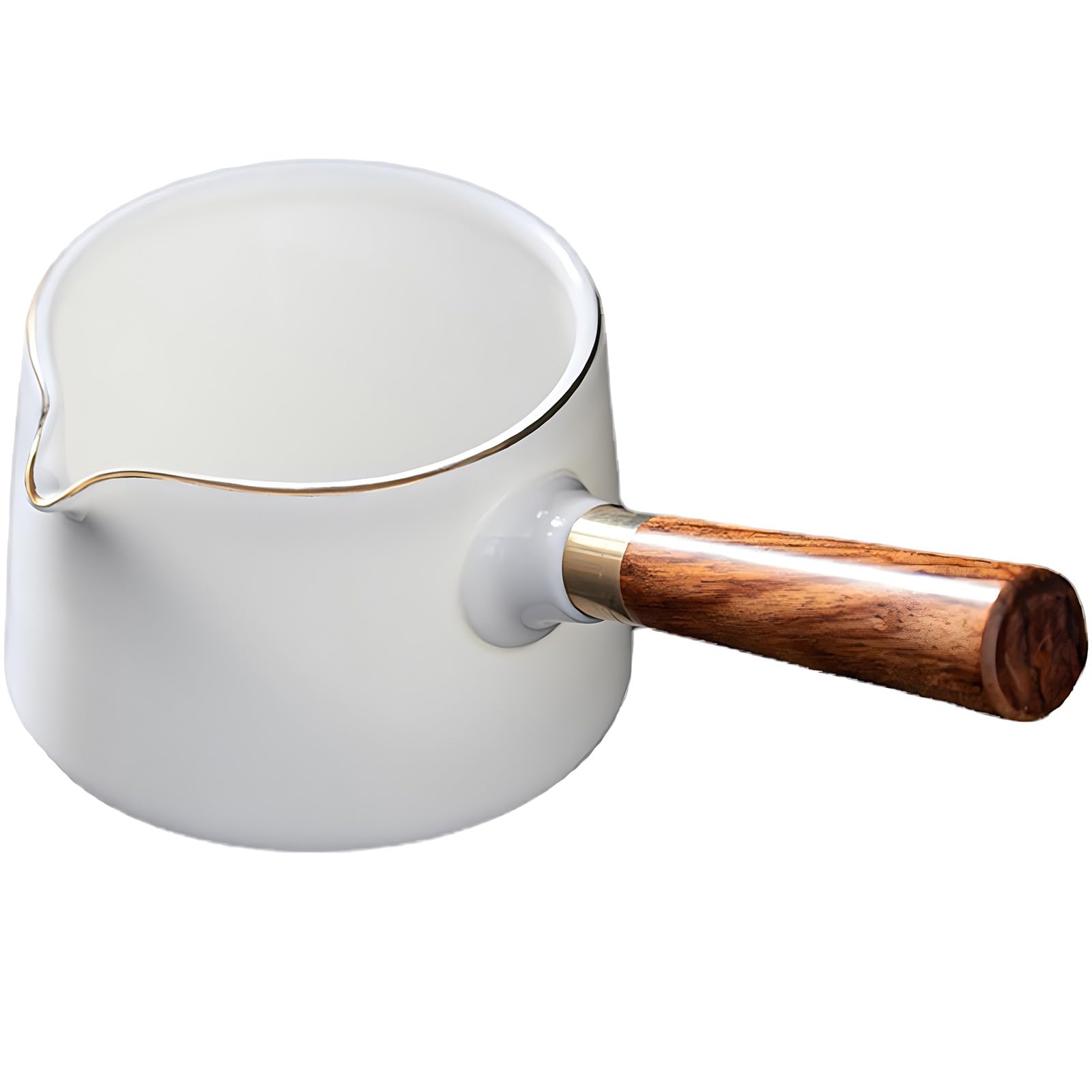 Premium Ceramic Butter Warmer Pot with Handle - 280ml Mini Milk Pot for Melting Butter, Chocolate & Sauces - Perfect for Baking, Cooking & Coffee Shops