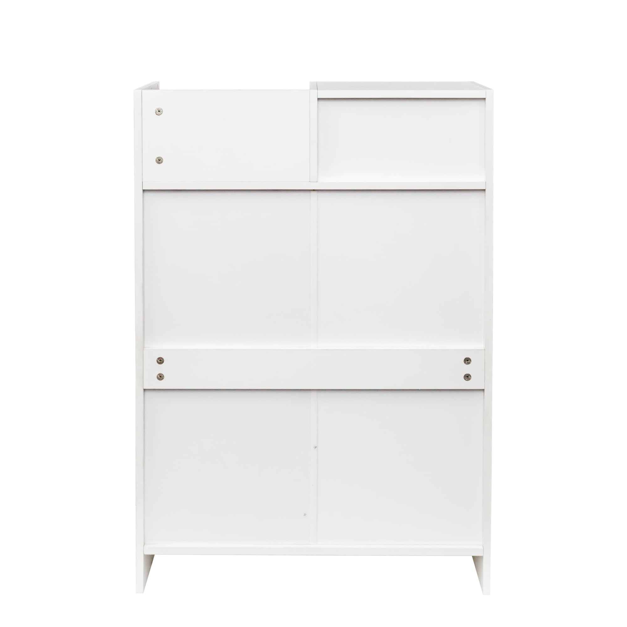 Salon Storage Cabinet with Hair Dryer Holder - 2 Drawers & 1 Cabinet for Salon, Barber & Home Use - White