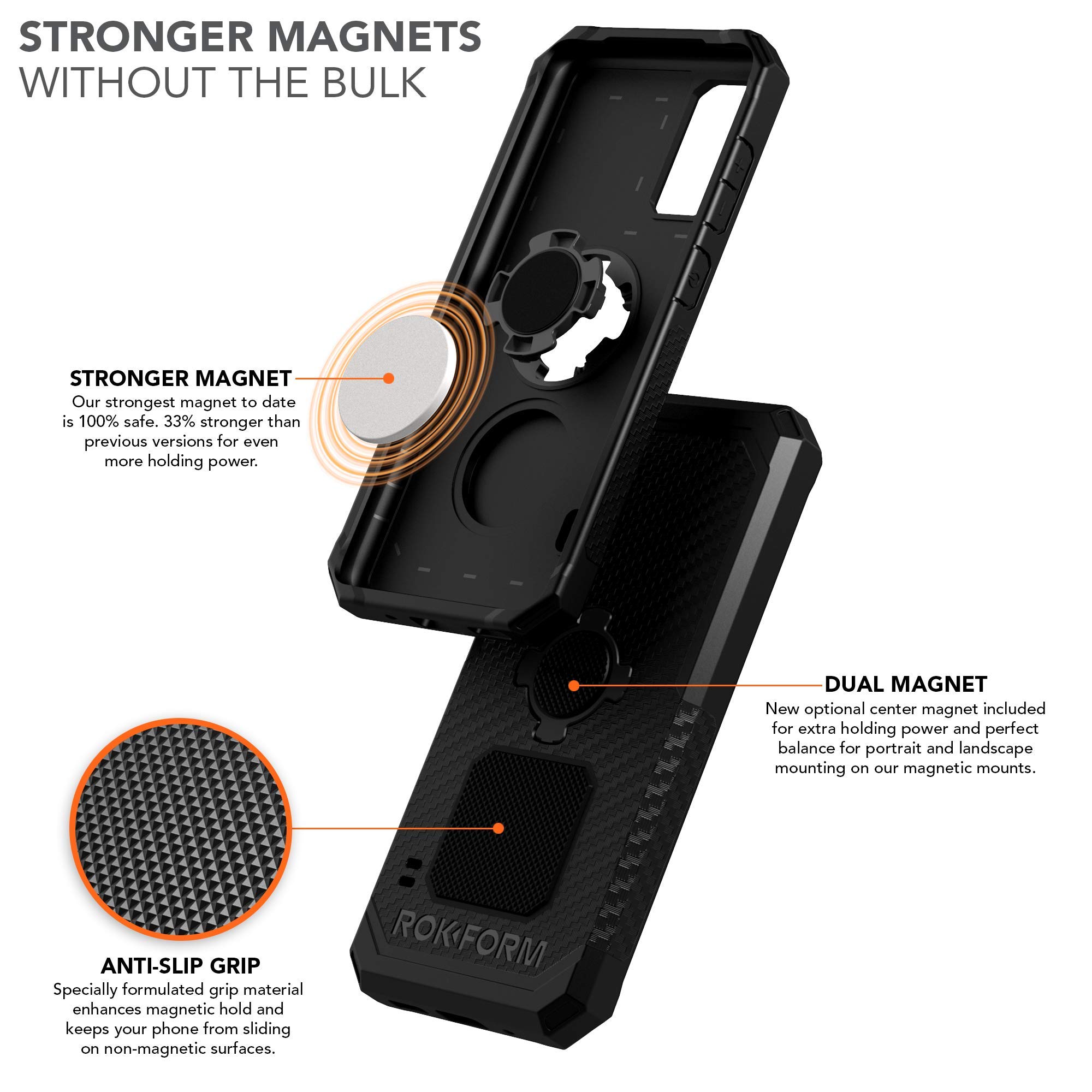 ROKFORM Rugged Magnetic Case for Samsung Galaxy S20 - Shockproof Protective Cover with RokLock Twist Lock & Dual Magnet Technology | Drop Tested Armor (Black) | Perfect for Outdoor Adventures, Work & Daily Protection