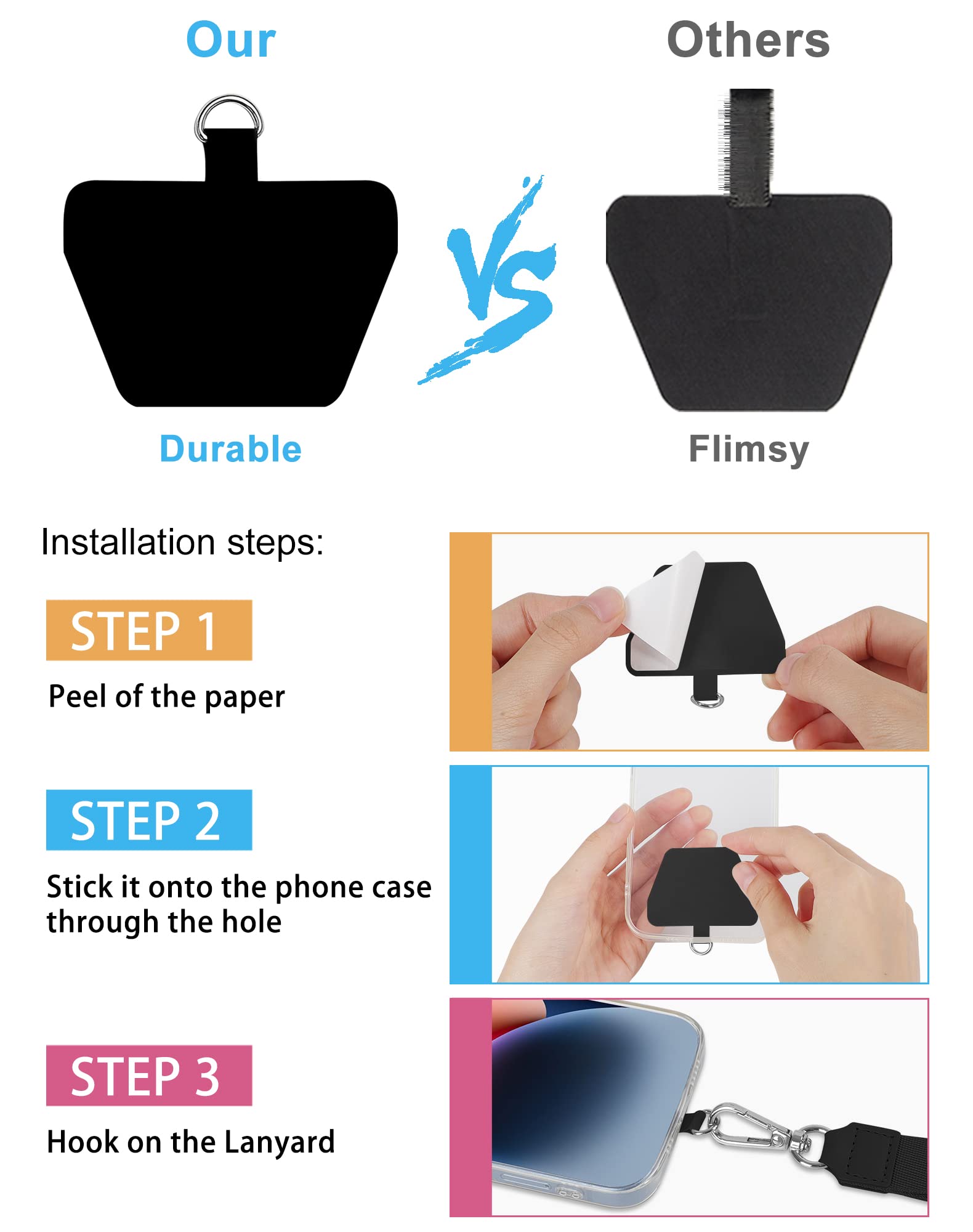 Premium Adjustable Phone Lanyard with 4X Durable Pads - Comfortable Nylon Crossbody Neck Strap for iPhone, Samsung & Most Smartphones - Perfect for Travel, Work, Gym & Outdoor Activities