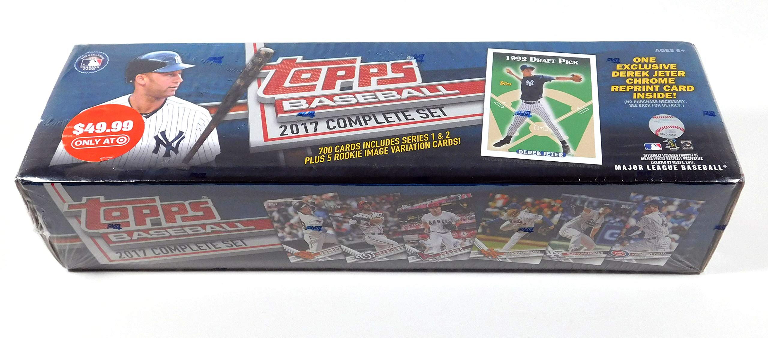 2017 Topps Baseball Complete Factory Sealed Set - Includes Exclusive Derek Jeter Chrome Card & 2 Aaron Judge Rookie Cards | Collectible Sports Memorabilia for Baseball Fans & Card Collectors