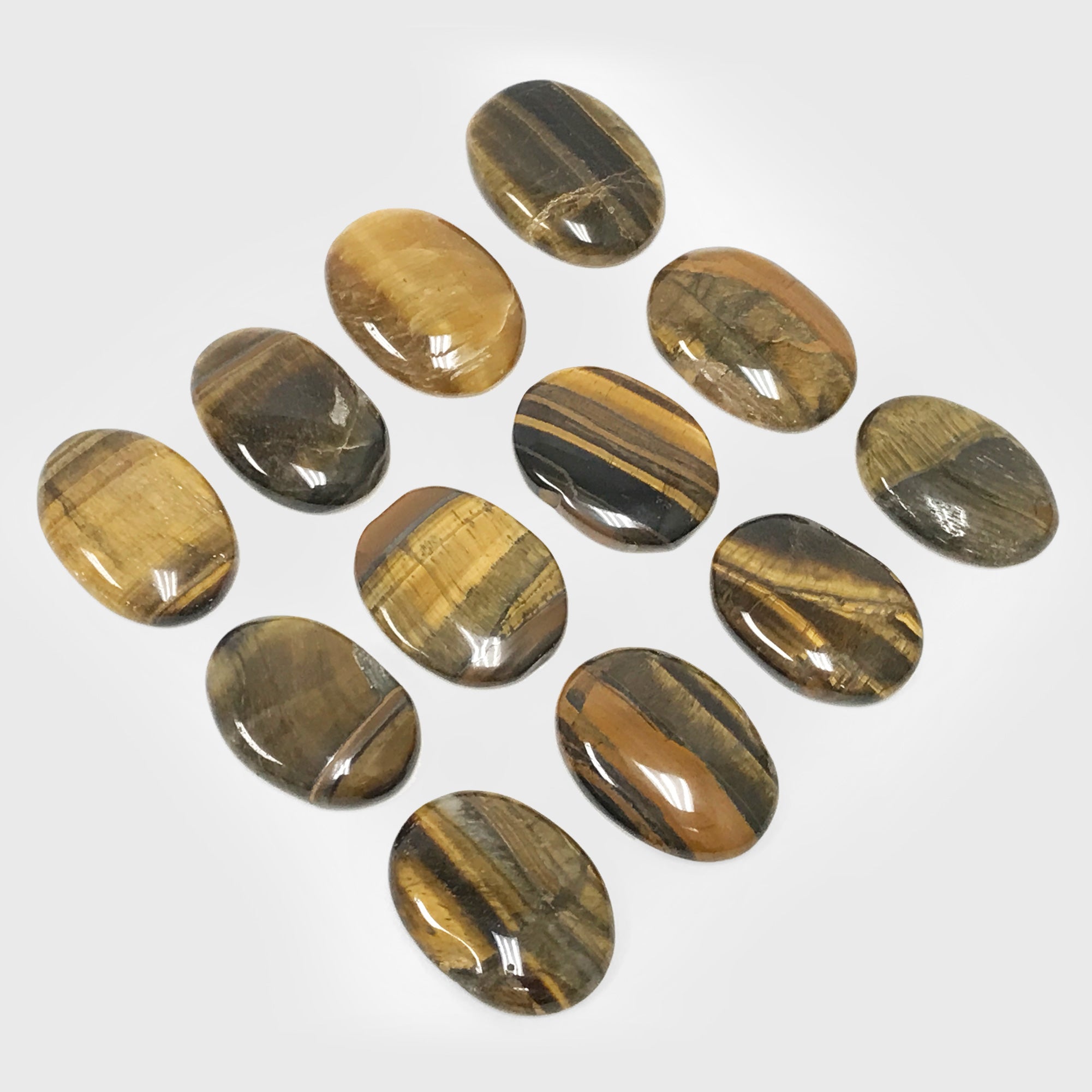 Tiger Eye Pocket Fidget Thumb Indent Worry Stone - Natural Gemstone Stress Relief Anxiety Relief Tool (1 Piece) - Perfect for Meditation, Focus & ADHD Relief