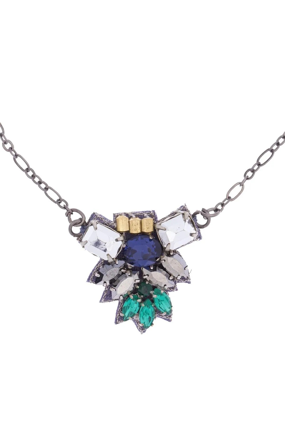 Elegant Modern Mosaic Crystal Pendant Necklace for Women - Trendy Bohemian Jewelry Gift for Party, Wedding & Everyday Wear
